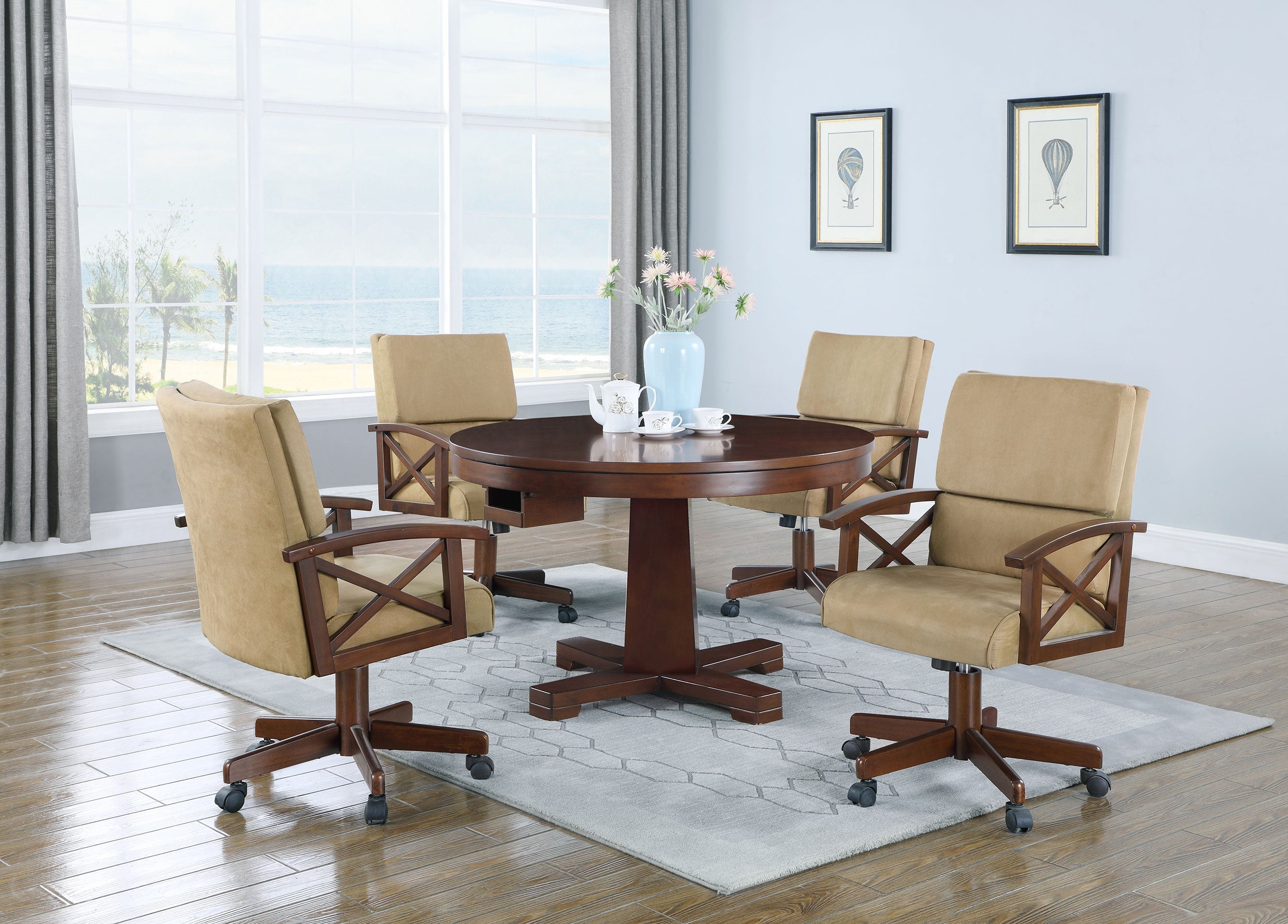 Marietta 3-in-1 Dining and Game Table Set Tobacco