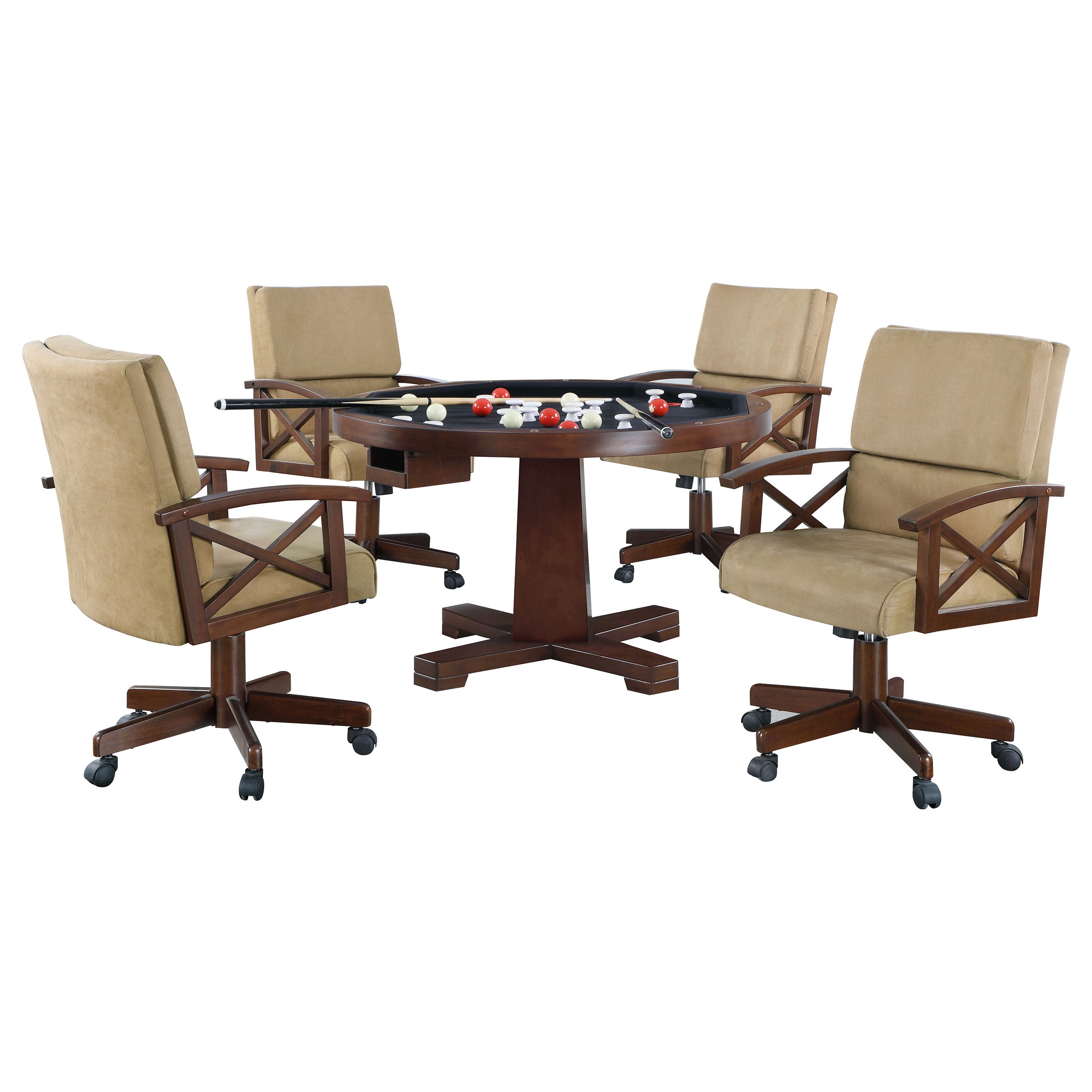 Marietta 3-in-1 Dining and Game Table Set Tobacco