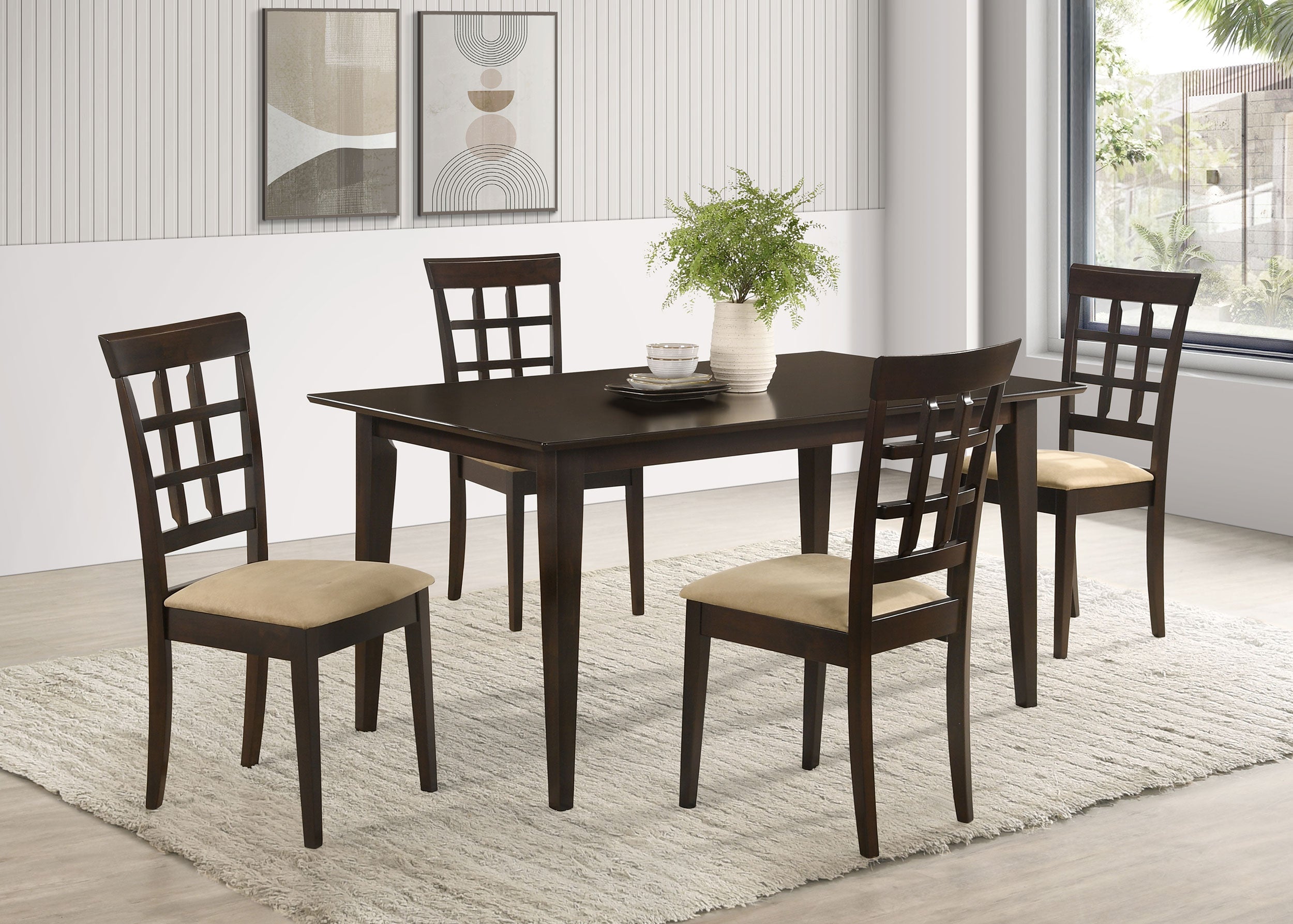 Gabriel  Rectangular 59-inch Dining Set Cappuccino
