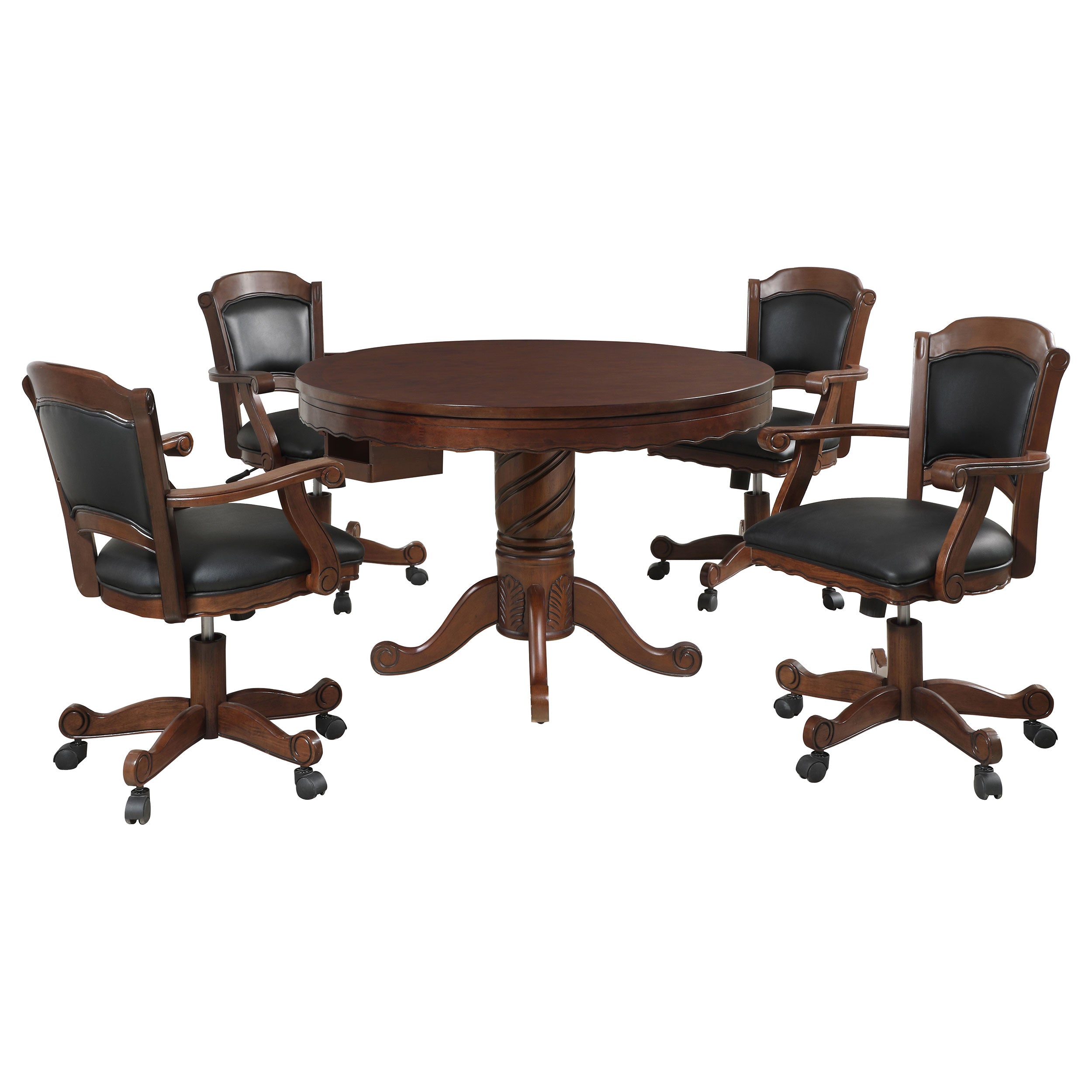 Turk 3-in-1 Dining and Game Table Set Tobacco