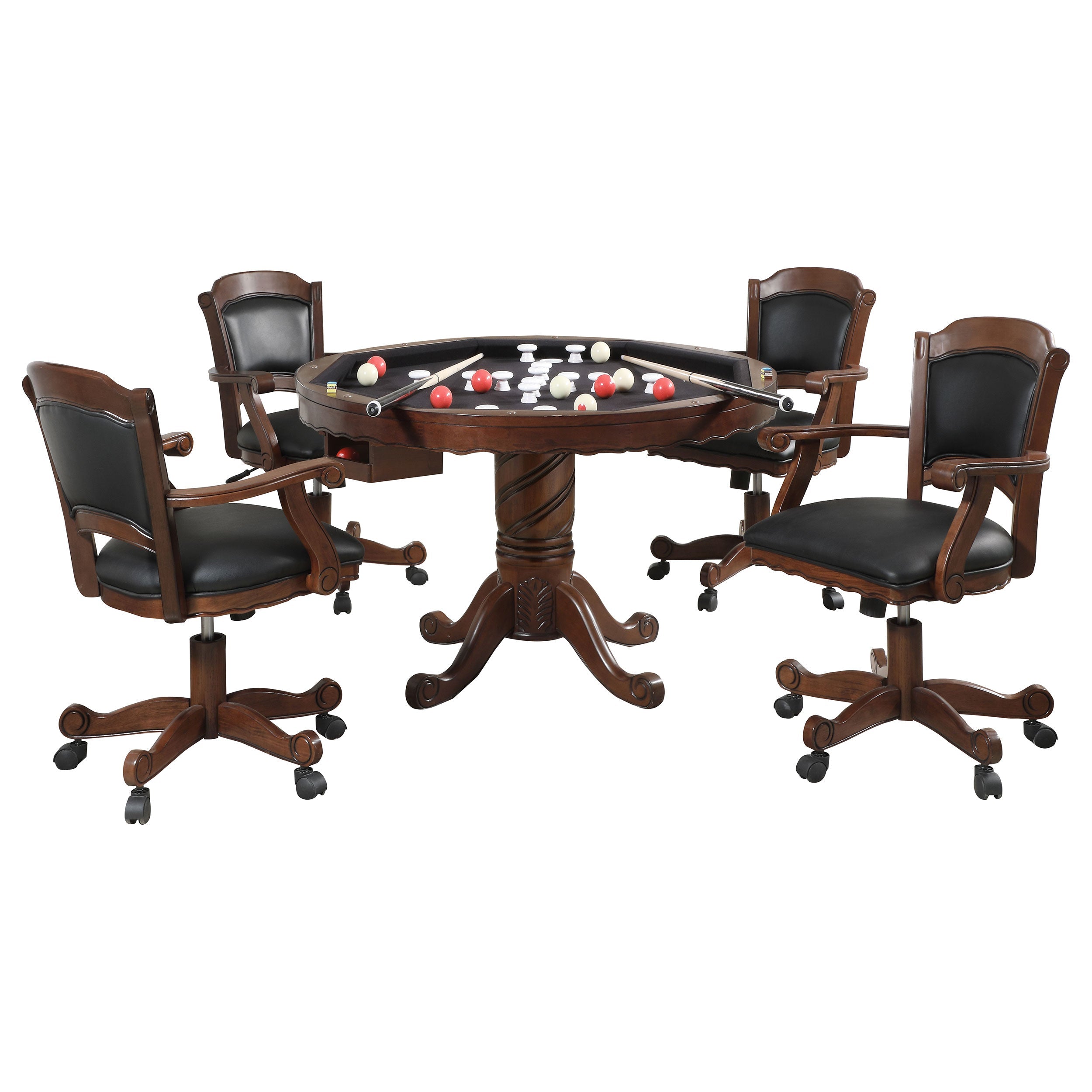 Turk 3-in-1 Dining and Game Table Set Tobacco