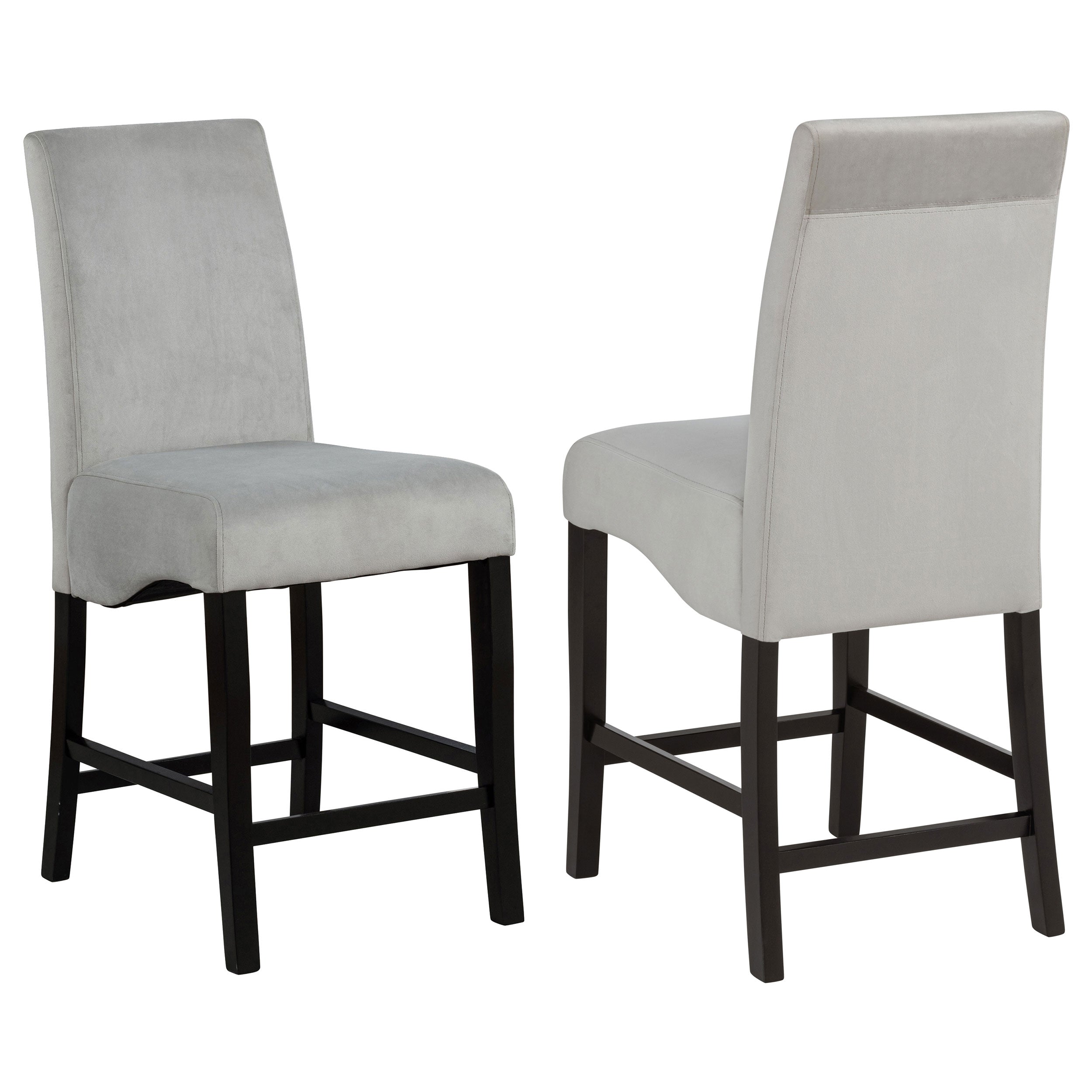 Stanton Velvet Upholstered Counter Chair Grey (Set of 2)