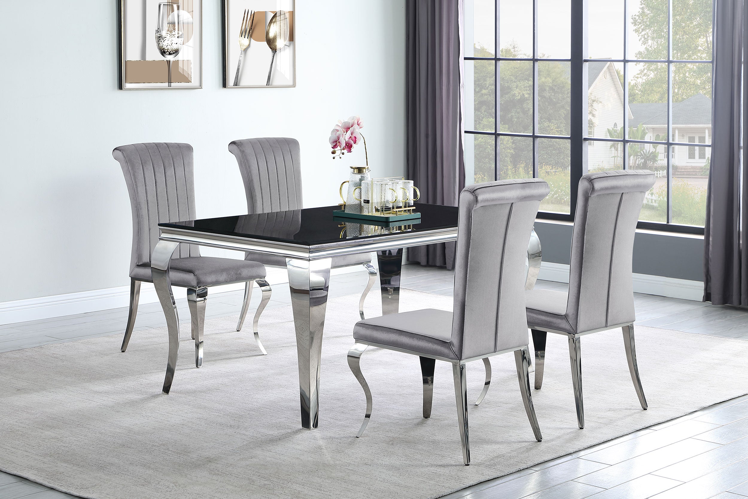 Betty Velvet Upholstered Dining Side Chair (Set of 4)