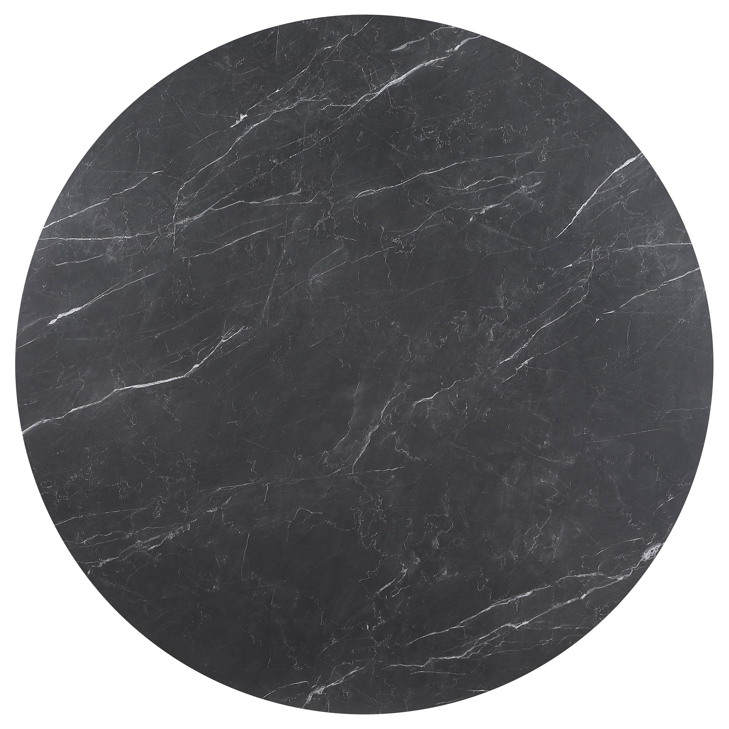 Camden  Round Faux Marble Top Dining Table Set Black