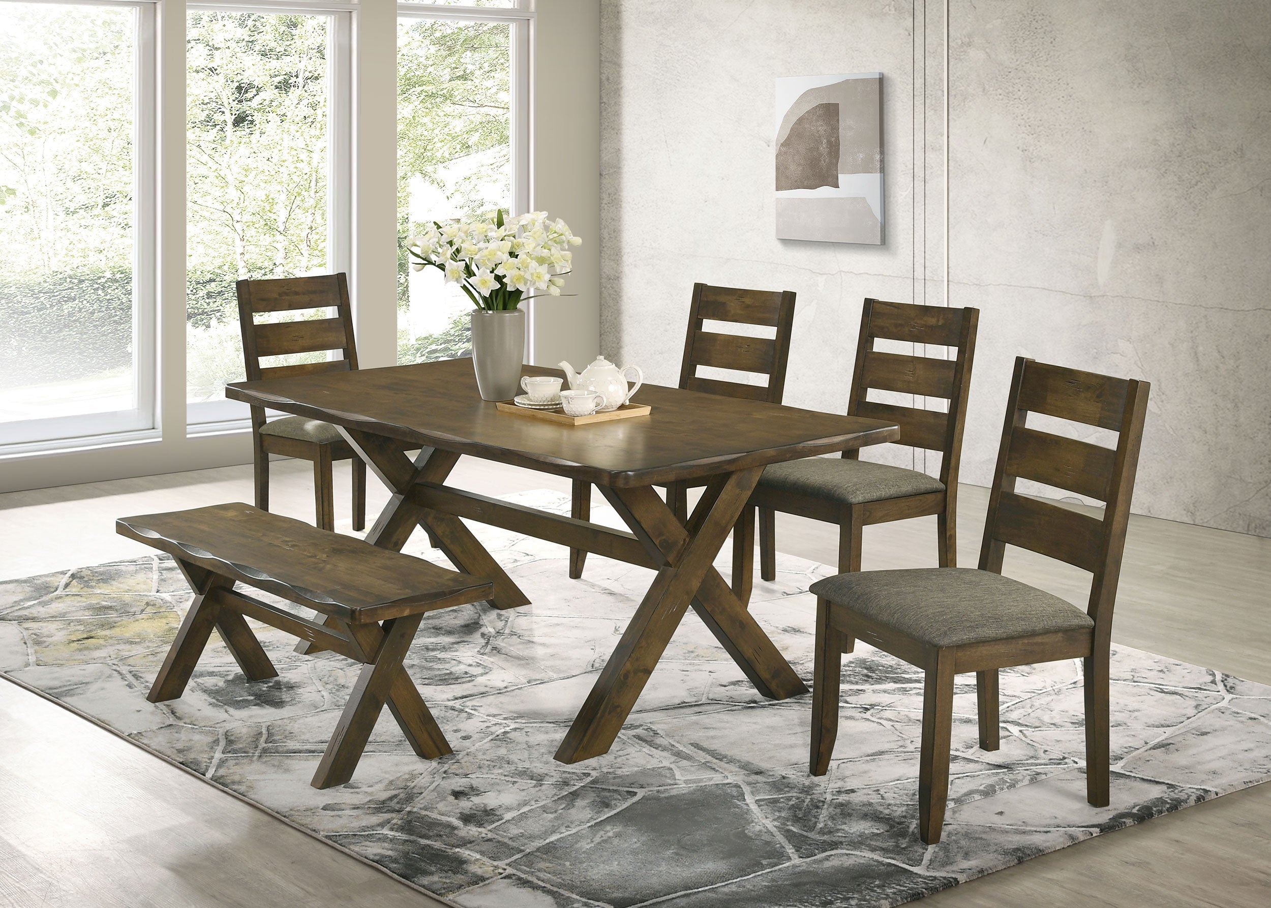Alston Rectangular Dining Table Set Knotty Nutmeg