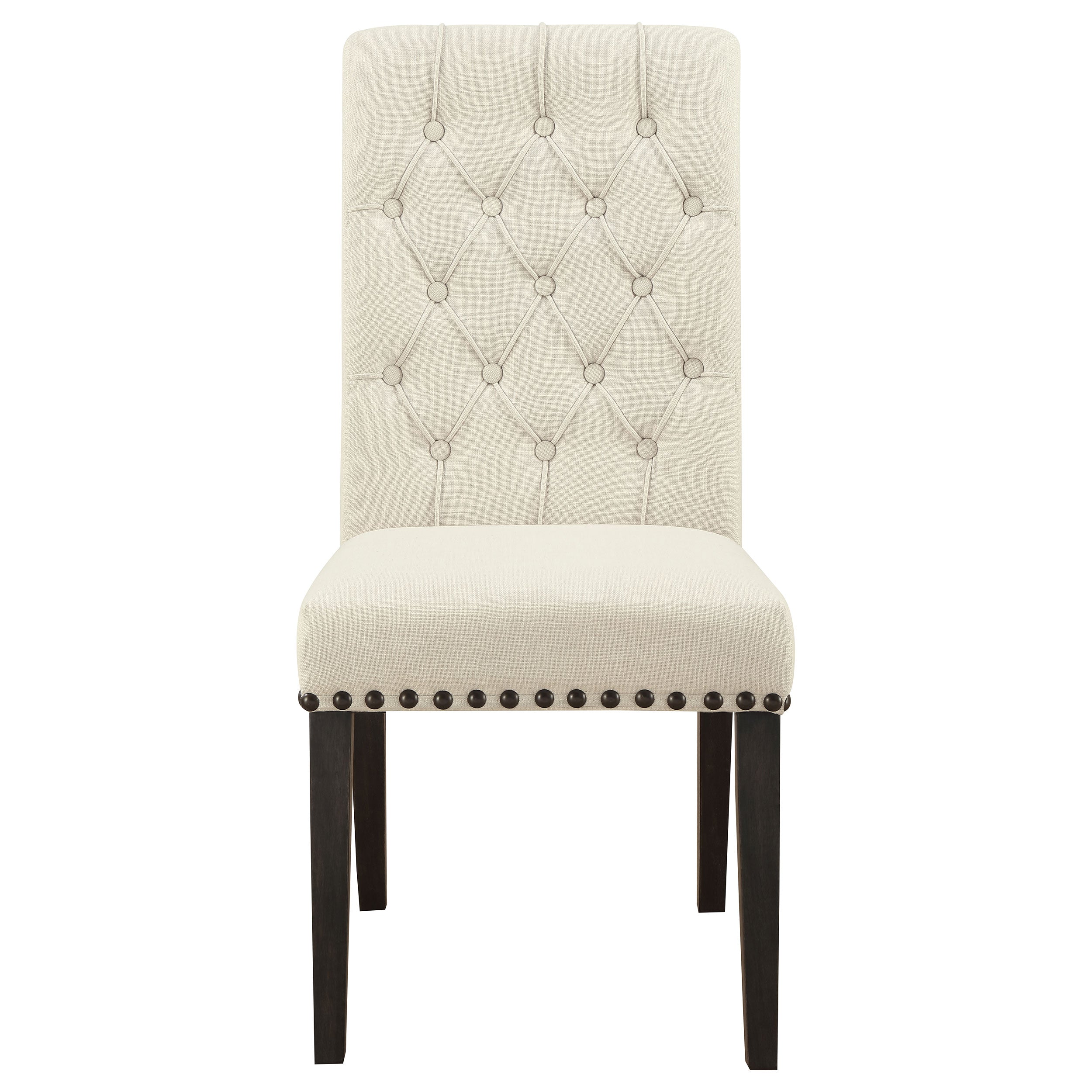 Alana Upholstered Side Chairs Beige and Smokey Black (Set of 2)