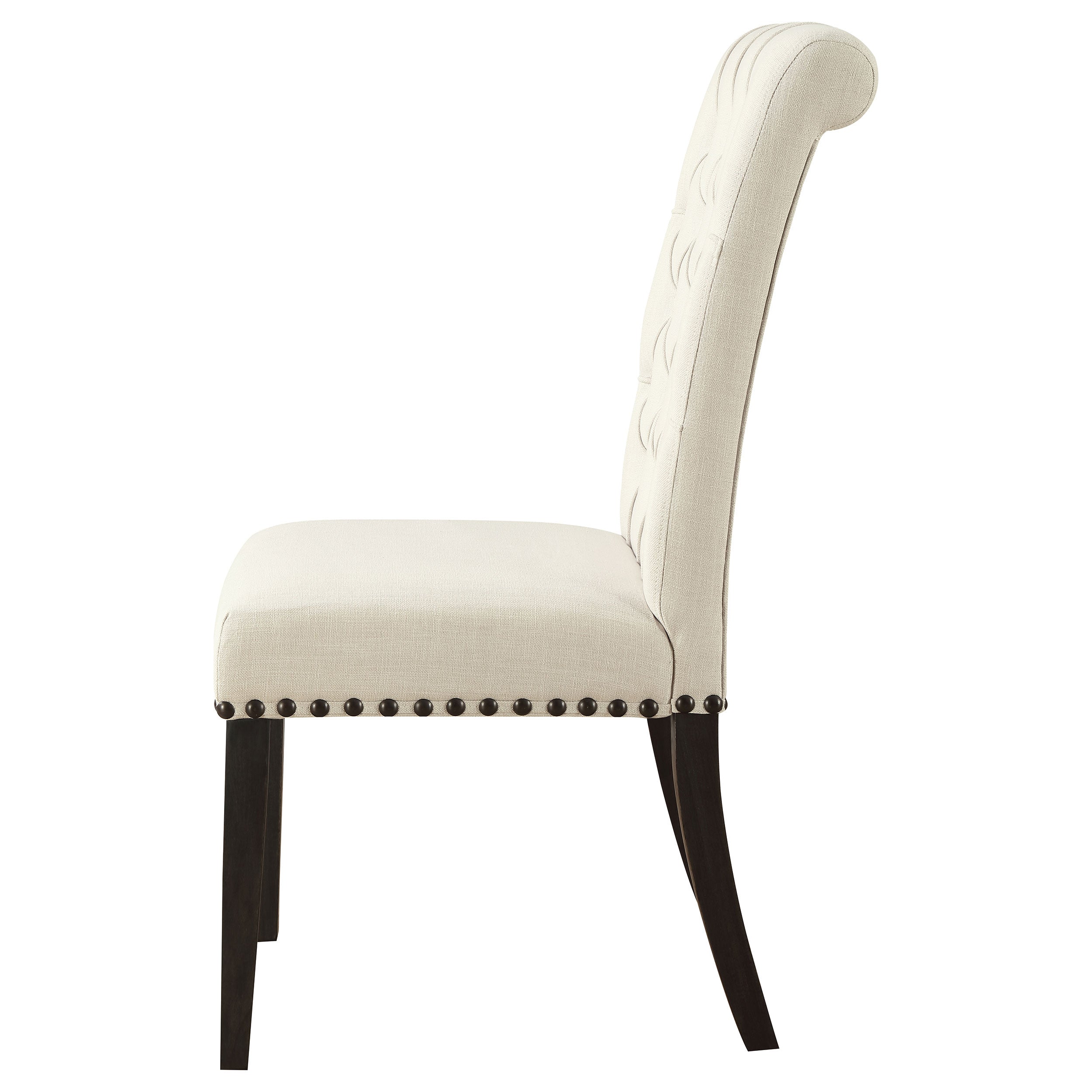 Alana Upholstered Side Chairs Beige and Smokey Black (Set of 2)