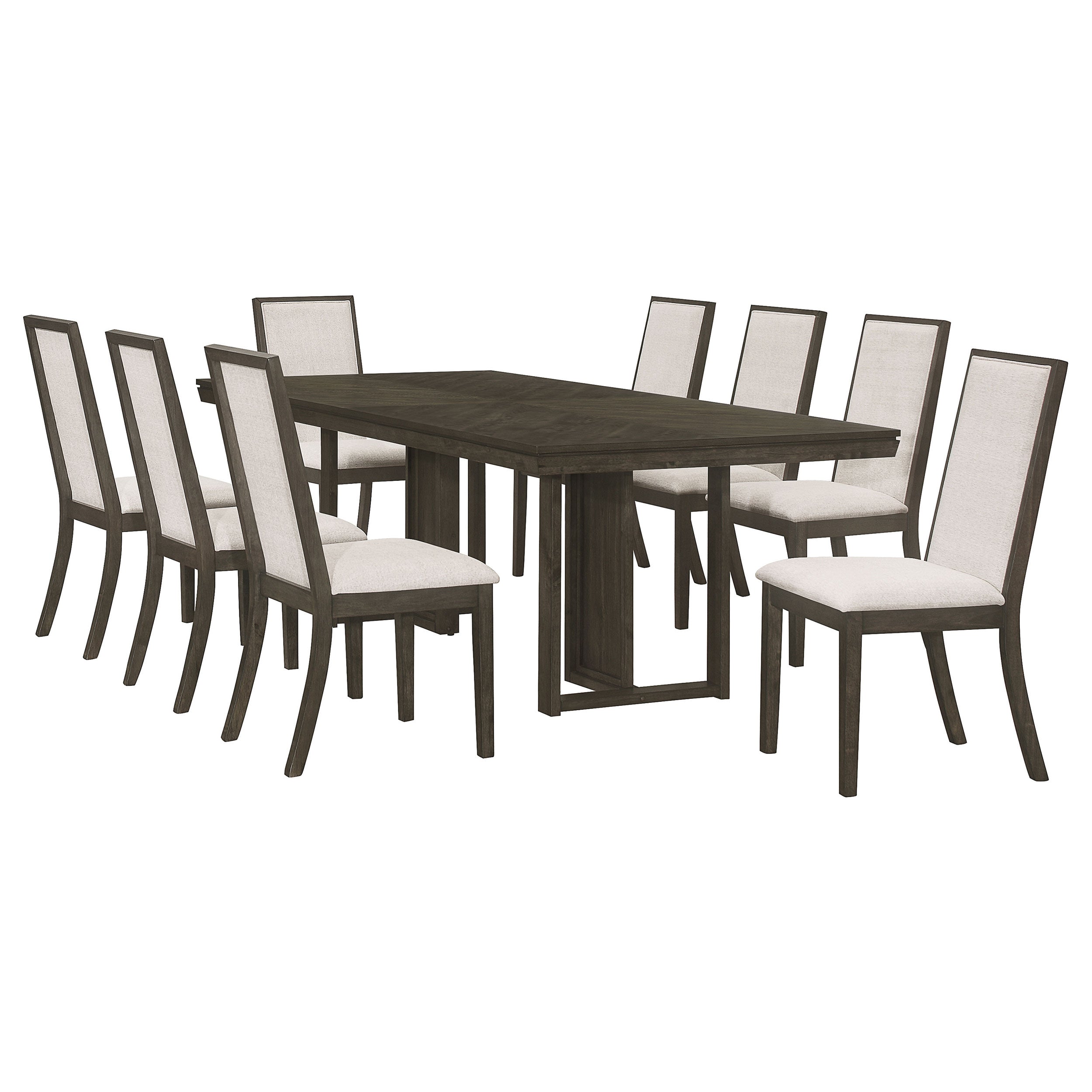Kelly Rectangular Dining Table Set Beige and Dark Grey