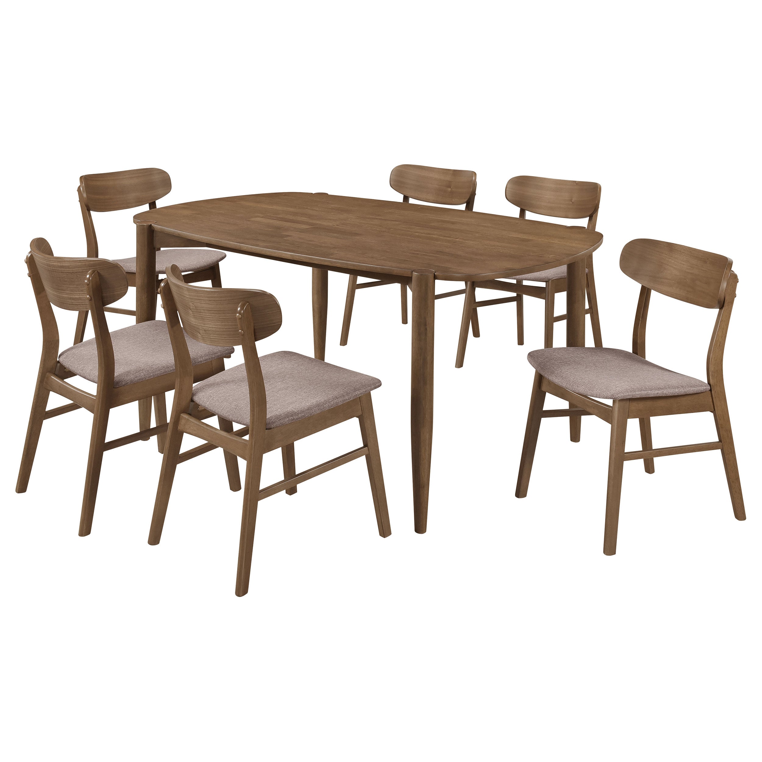 Dortch  Oval Solid Wood Dining Set Walnut