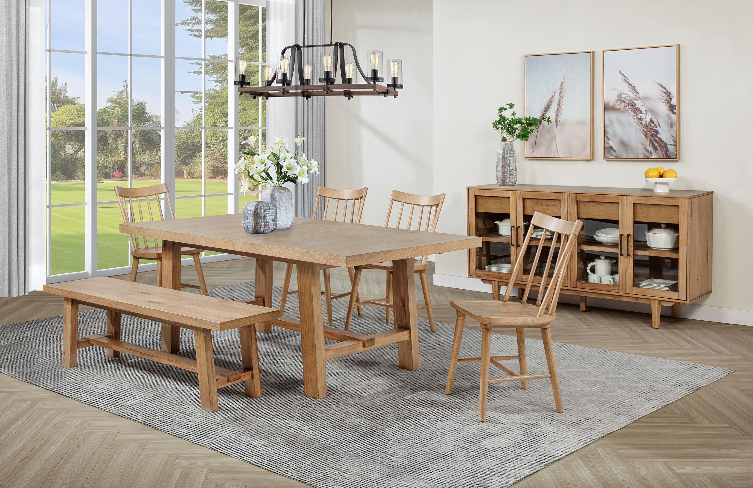 Middleton  Extension Leaf Dining Set Brown and Black