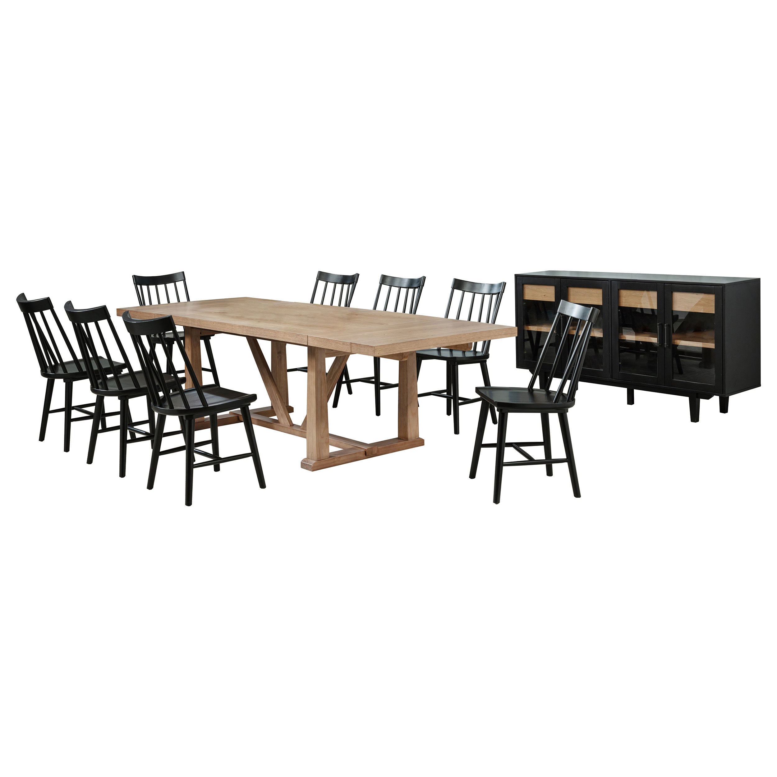 Middleton  Extension Leaf Dining Set Brown and Black