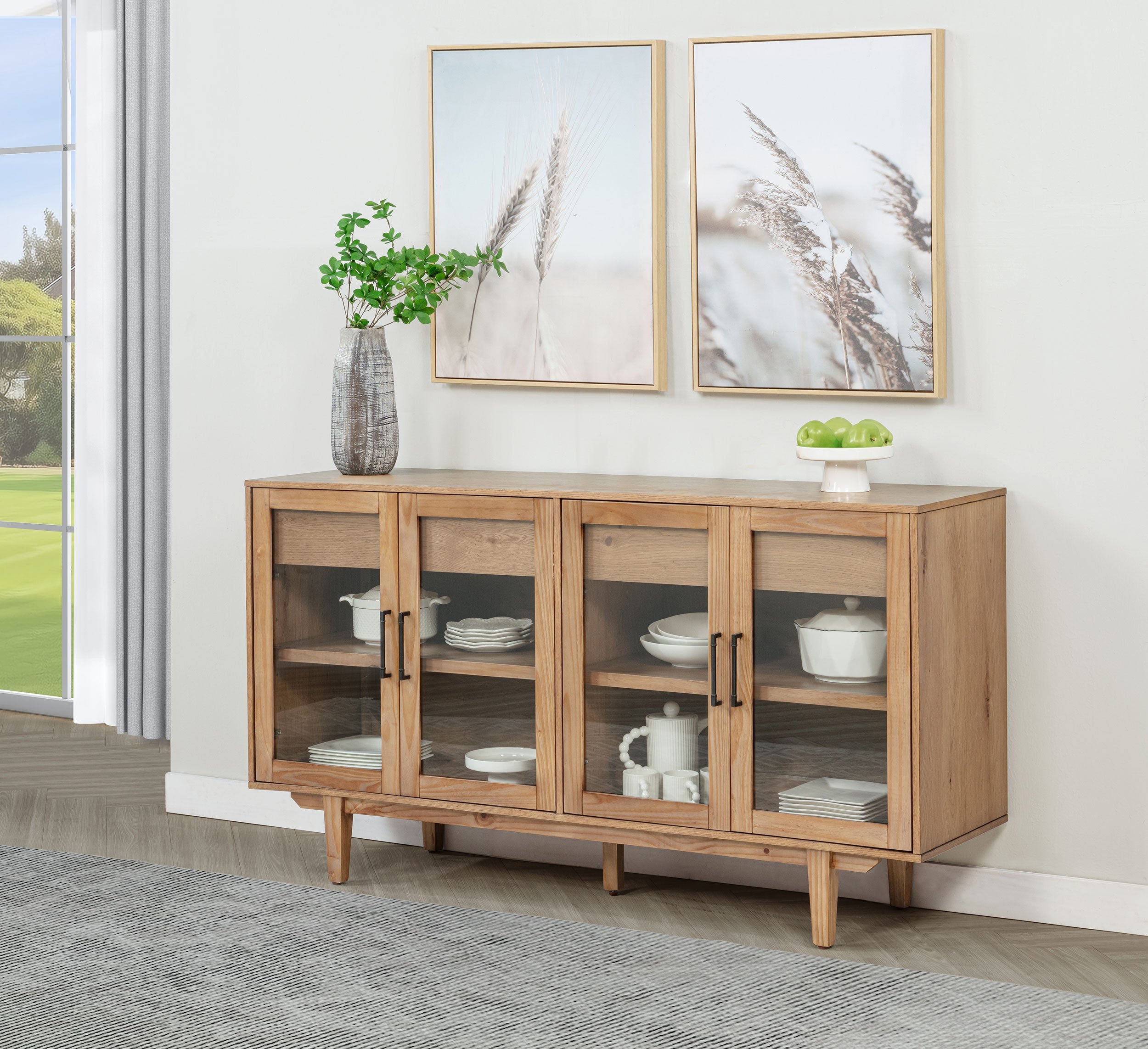 Middleton 4-door Sideboard Server with Dual Drawers Black