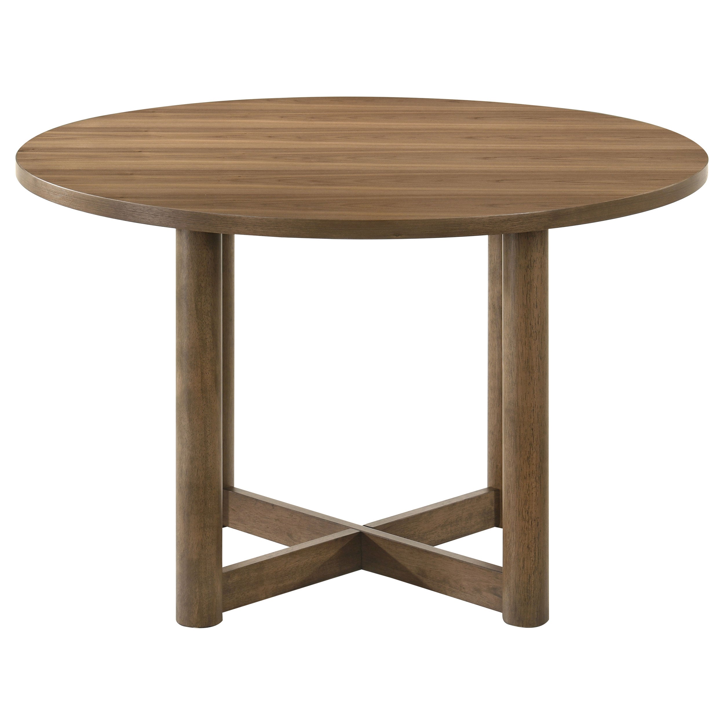 Crestmore  46-inch Round Wood Dining Table Set Walnut
