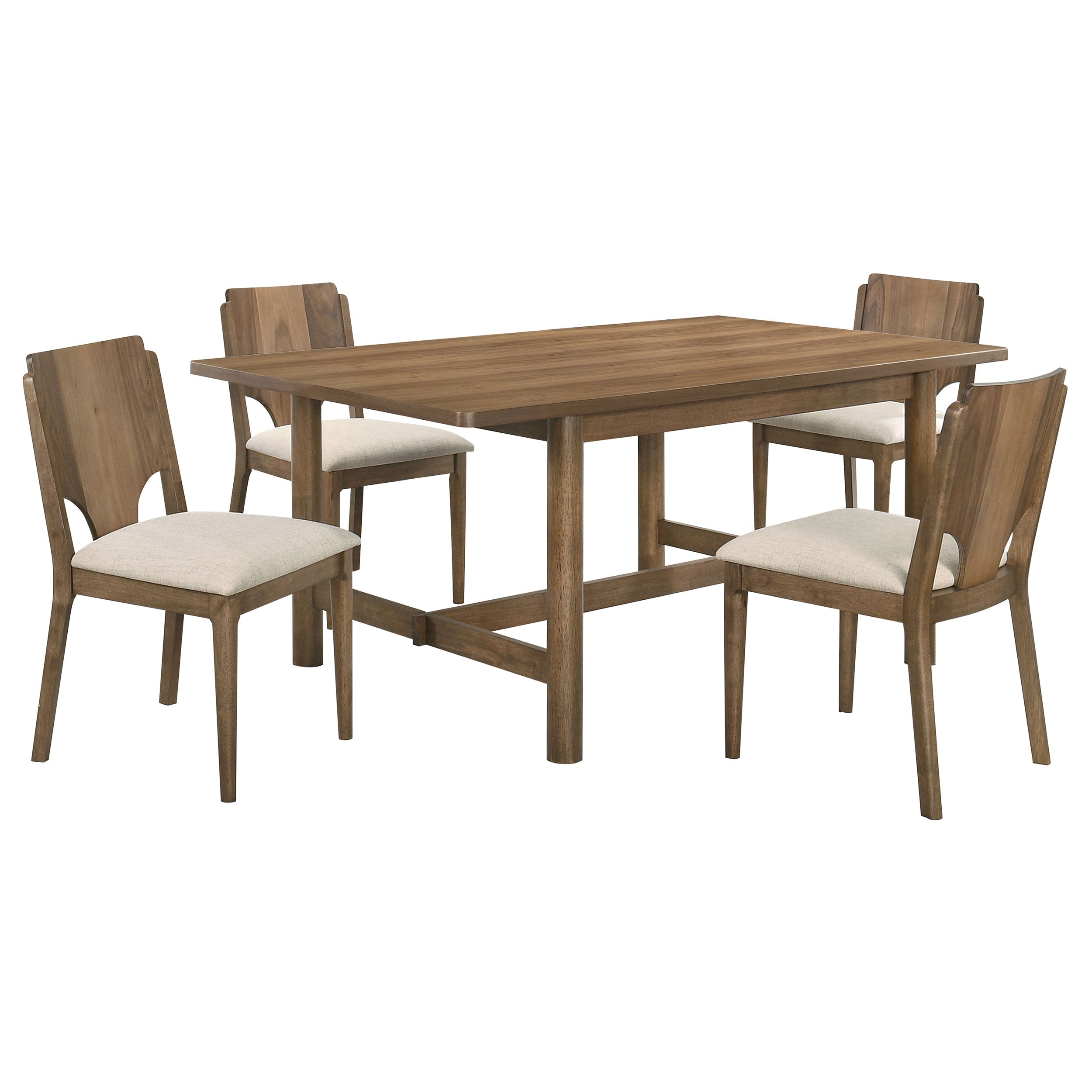 Crestmore  46-inch Round Wood Dining Table Set Walnut