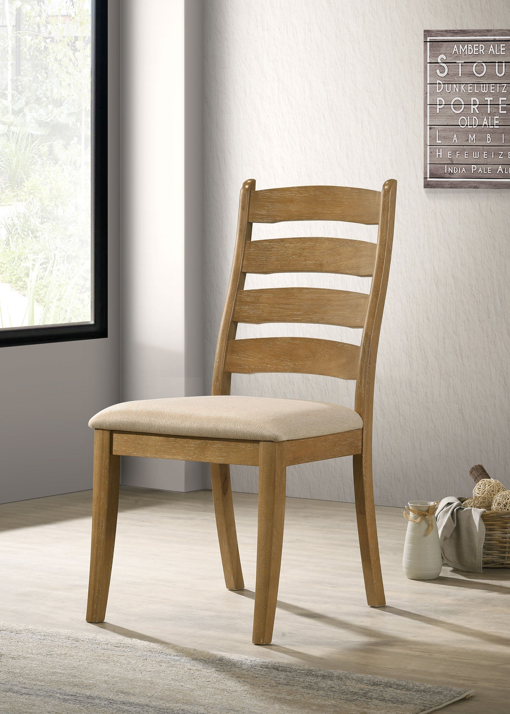 Dalila Wood Dining Side Chair Cappuccino (Set of 2)