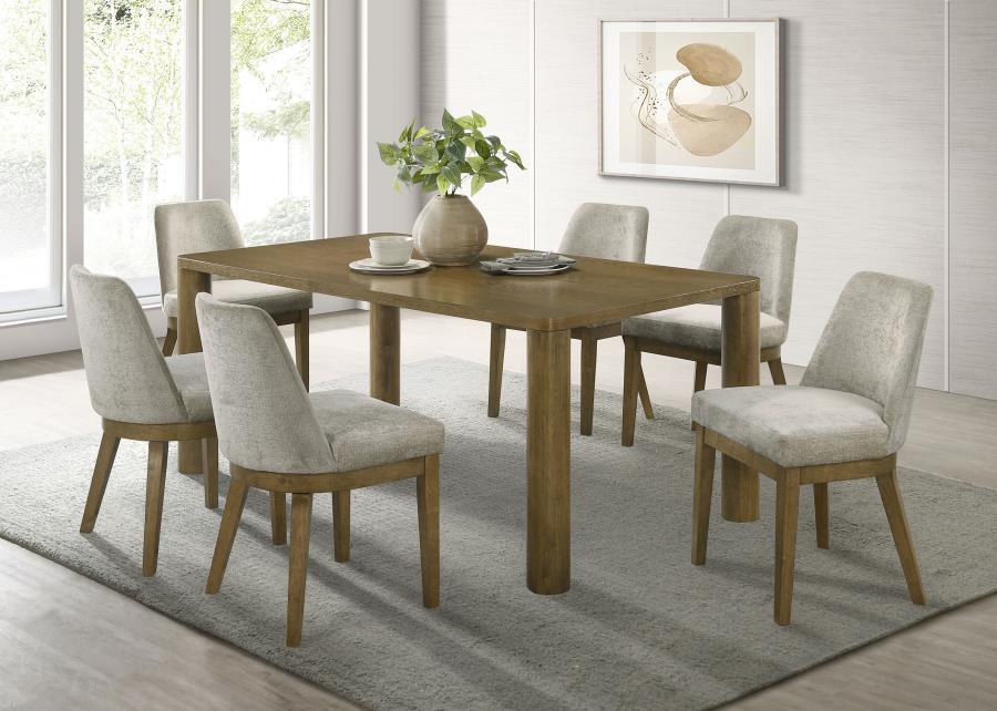 Castlewood 71-inch Rectangular Dining Set Brown Oak