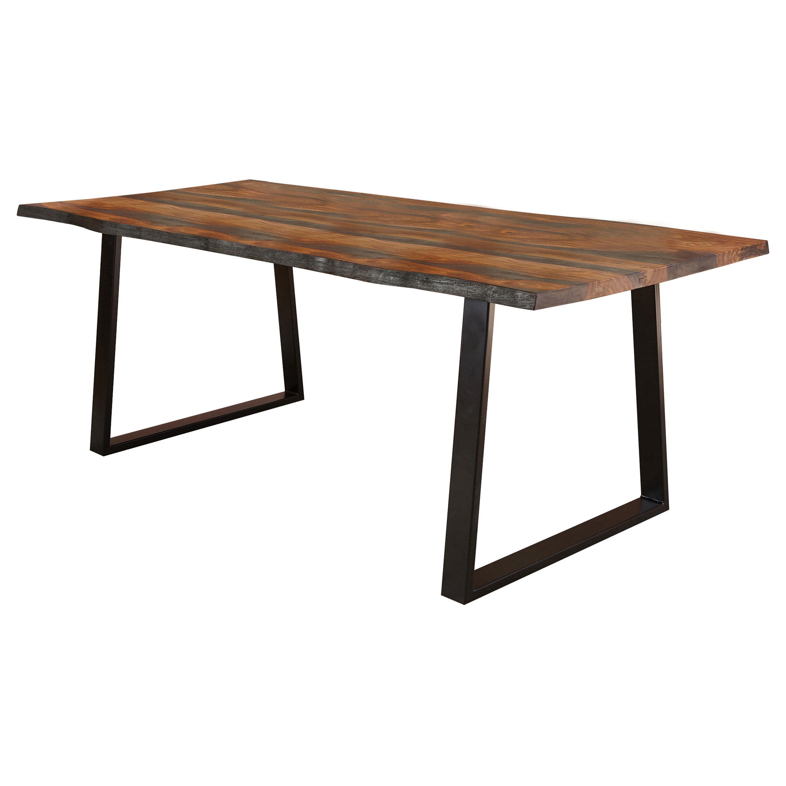 Ditman Live Edge Dining Table Grey Sheesham and Black