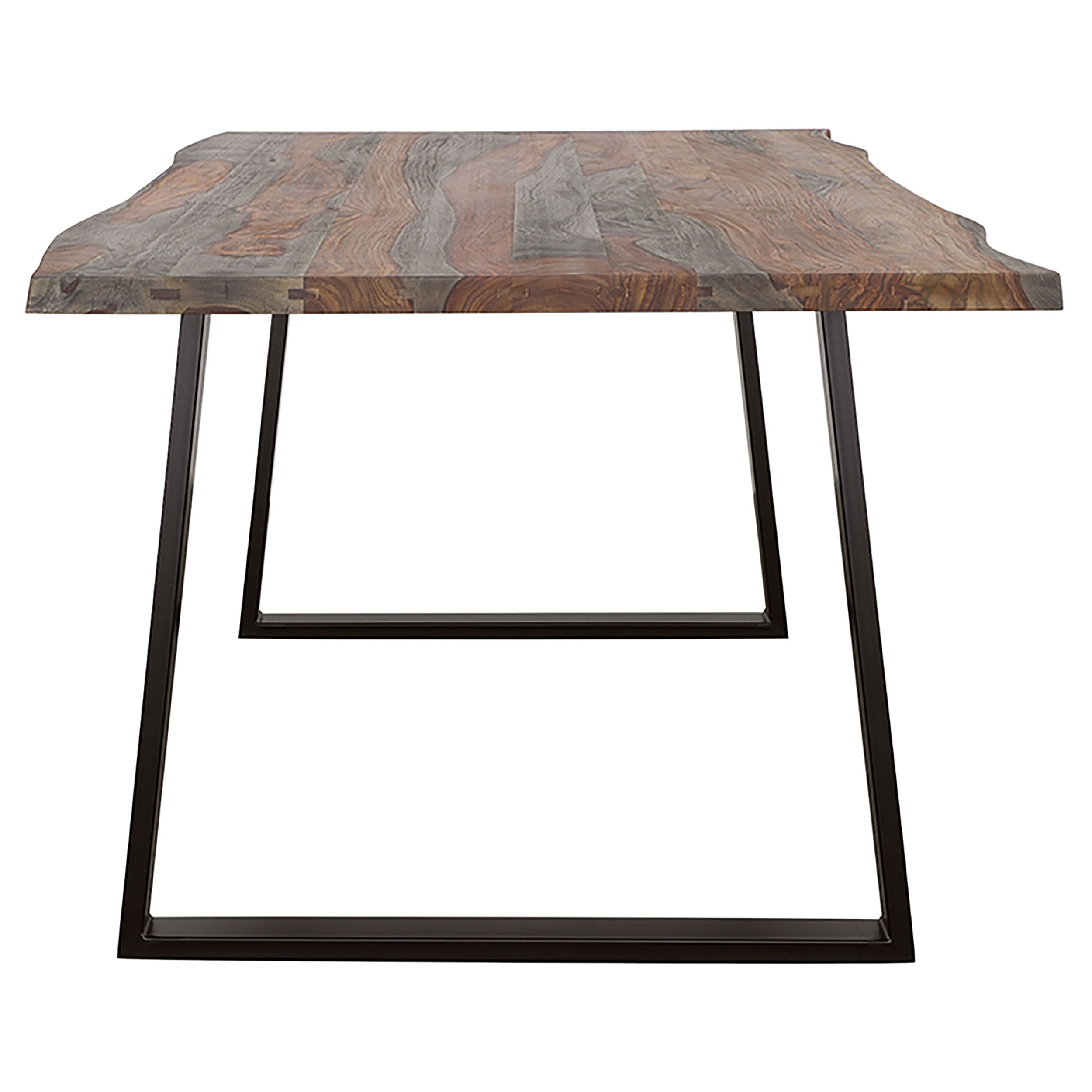 Ditman Live Edge Dining Table Grey Sheesham and Black