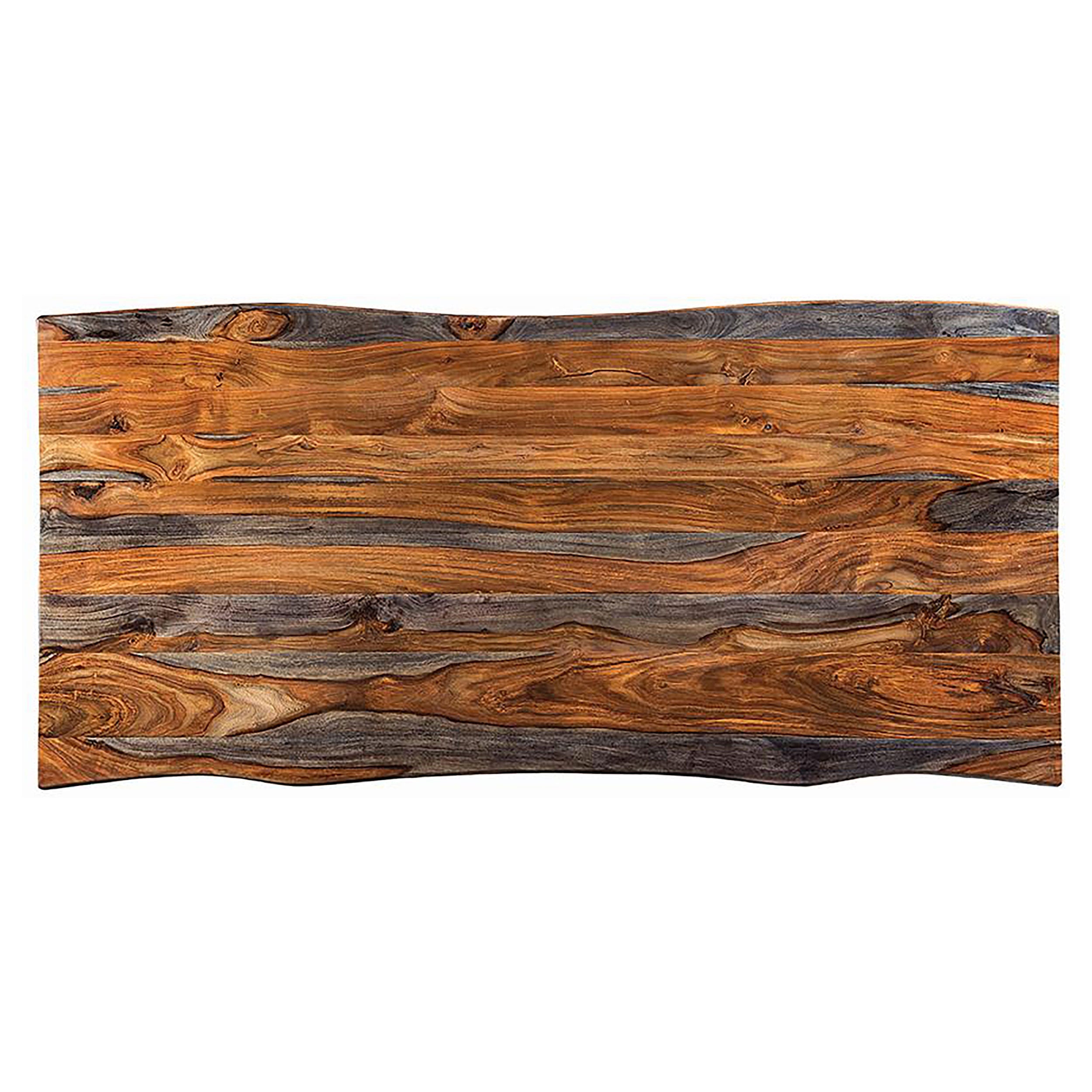 Ditman Live Edge Dining Table Grey Sheesham and Black
