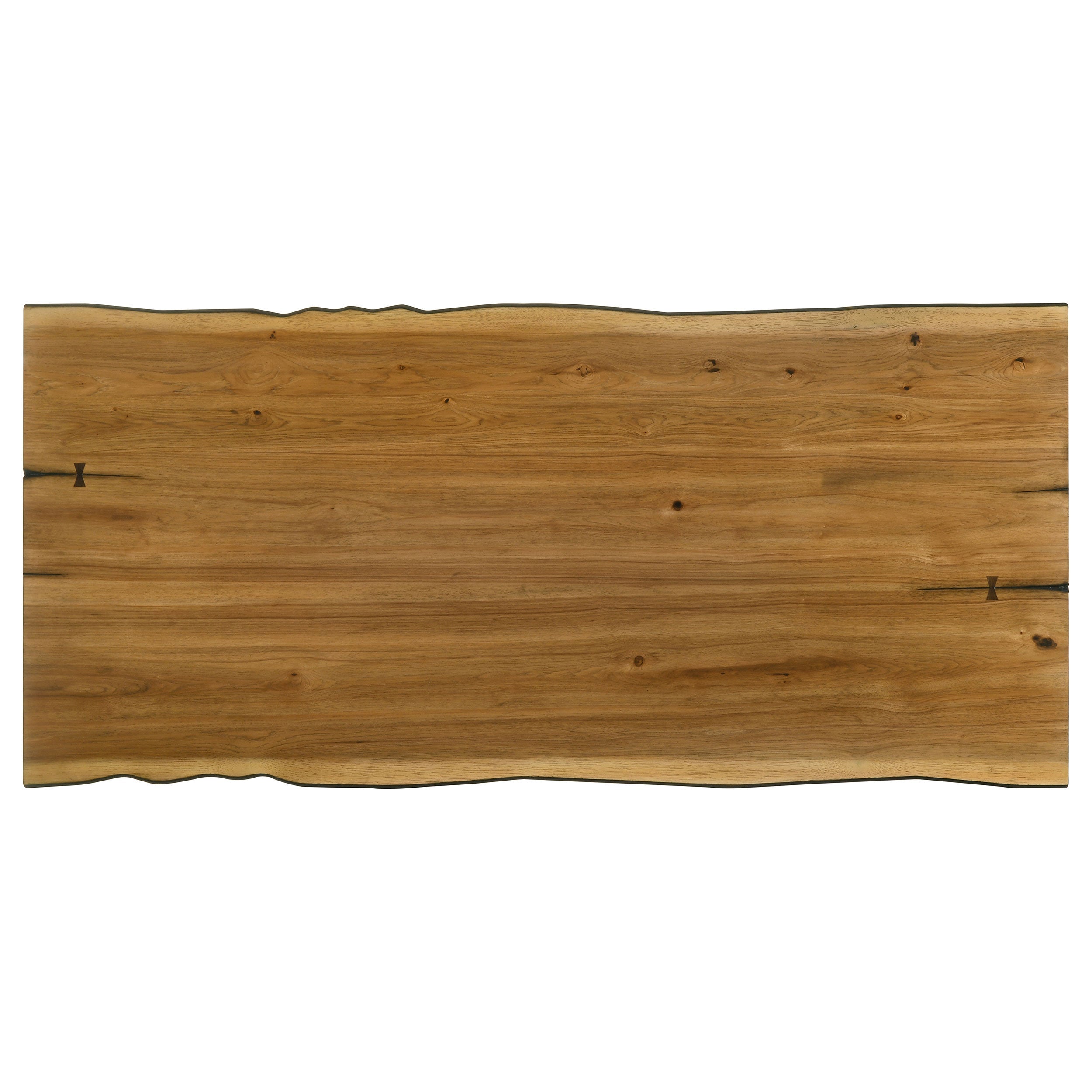 Bexley Live Edge Trestle Dining Table Natural Honey and Espresso