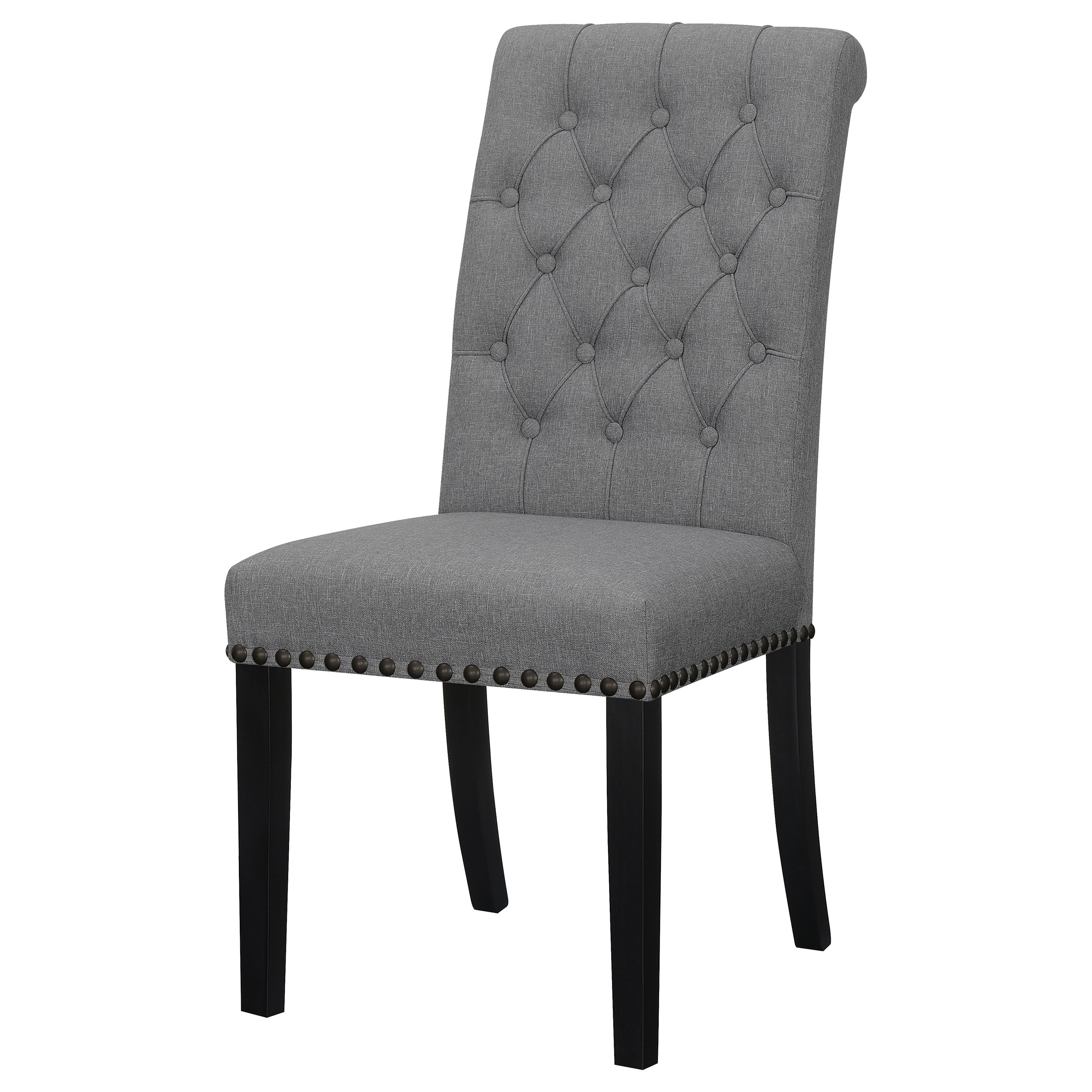 Alana Upholstered Tufted Side Chairs with Nailhead Trim (Set of 2)