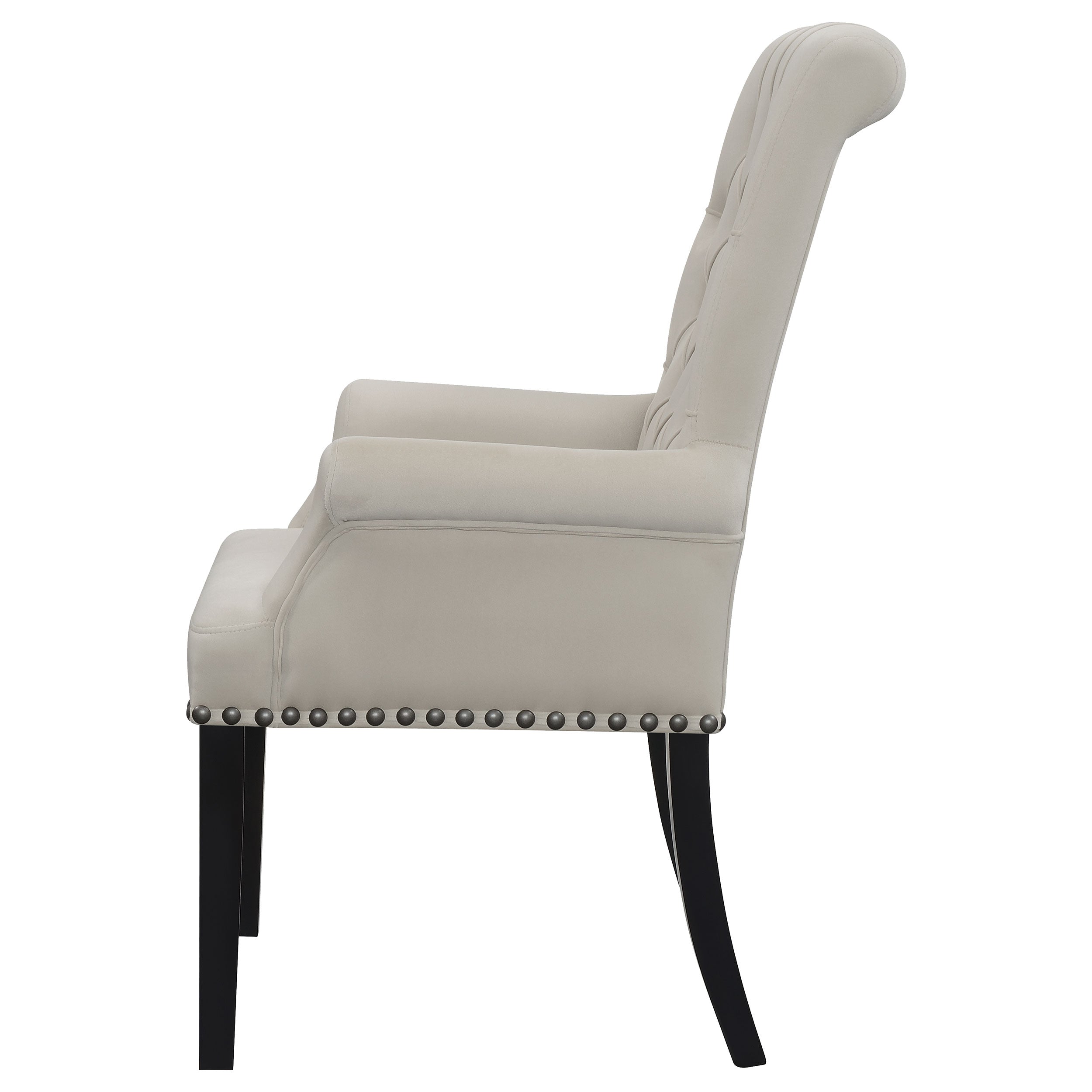 Alana Upholstered Tufted Arm Chair with Nailhead Trim