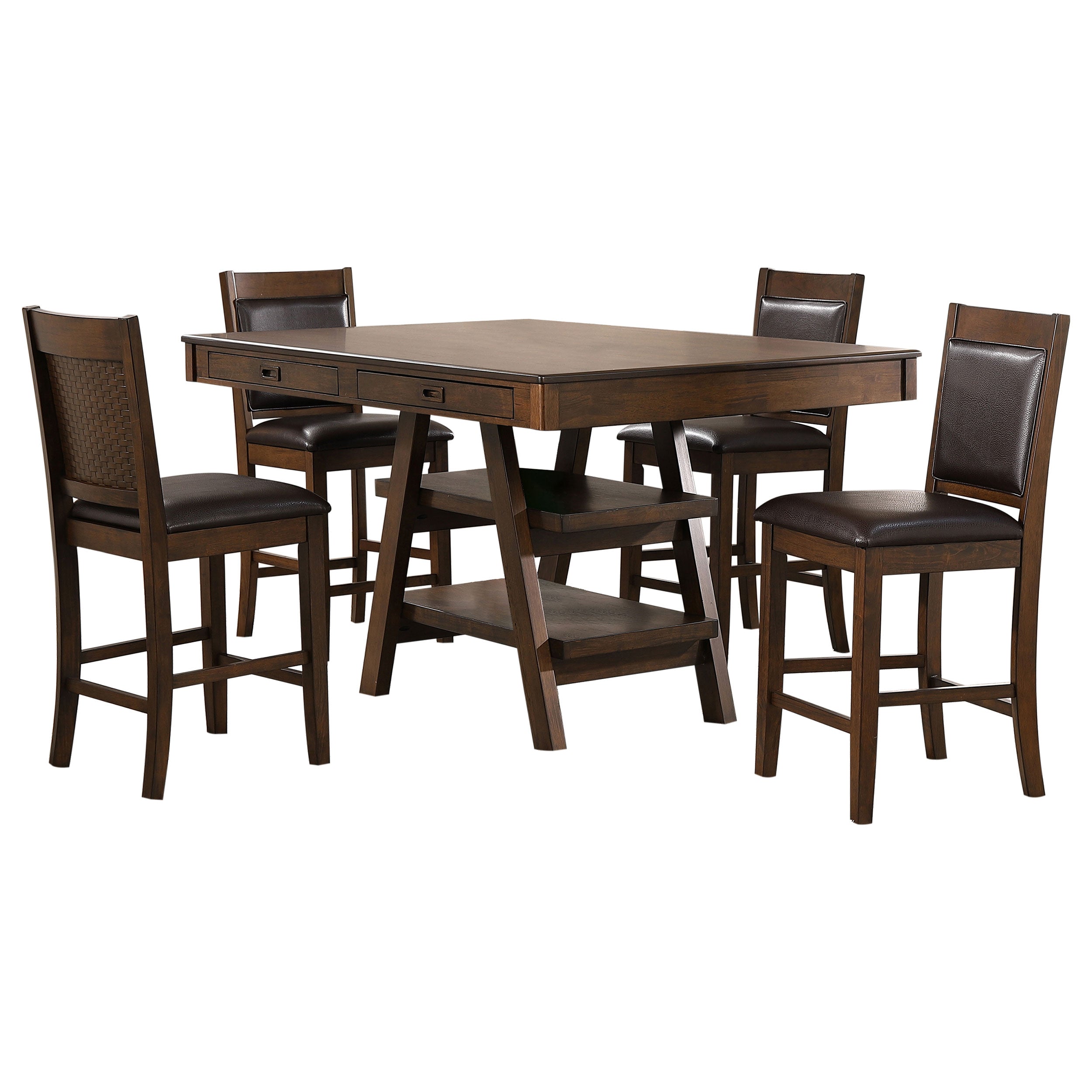 Dewey  Rectangular Dining Table Set Walnut