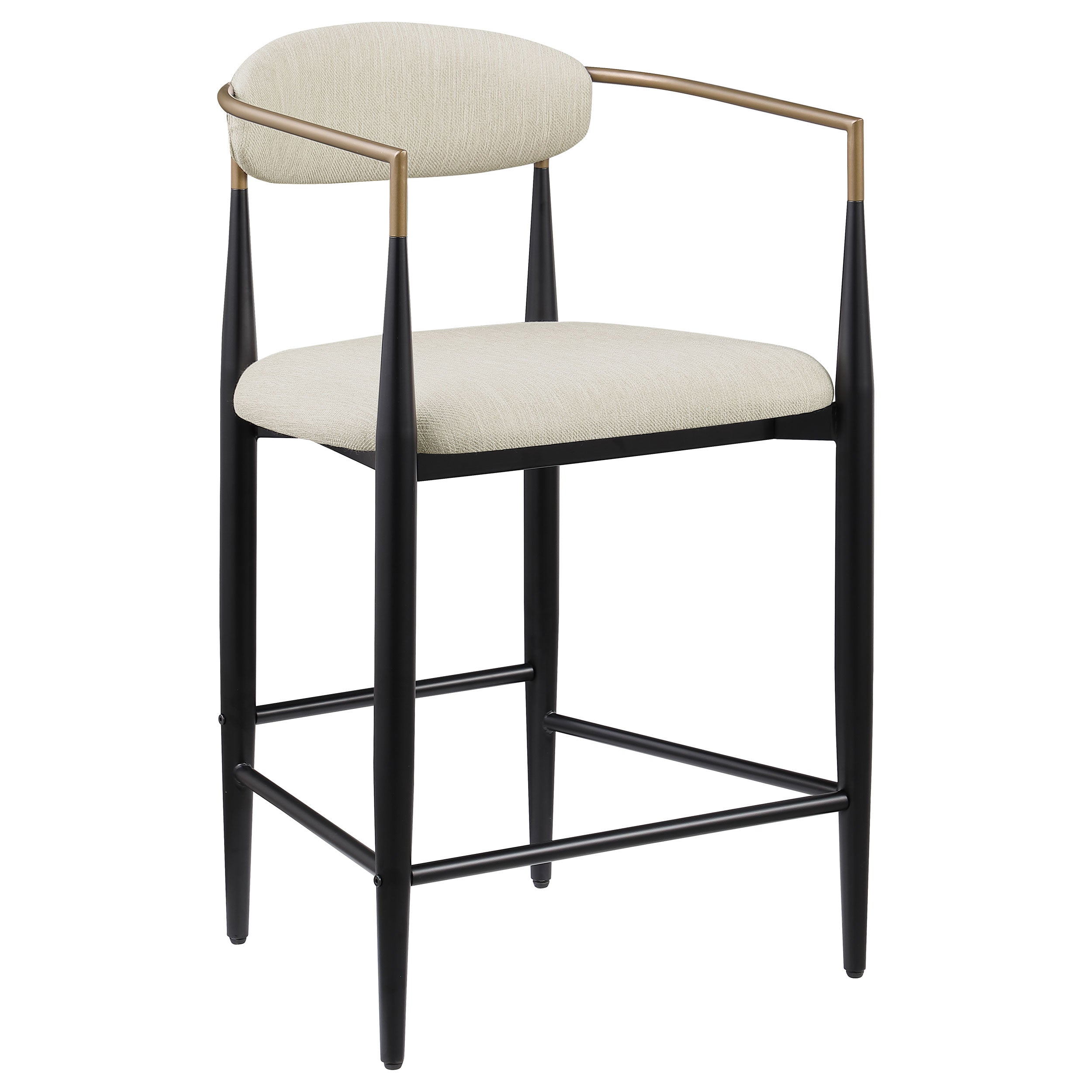 Tina Fabric Upholstered Bar Chair Beige (Set of 2)
