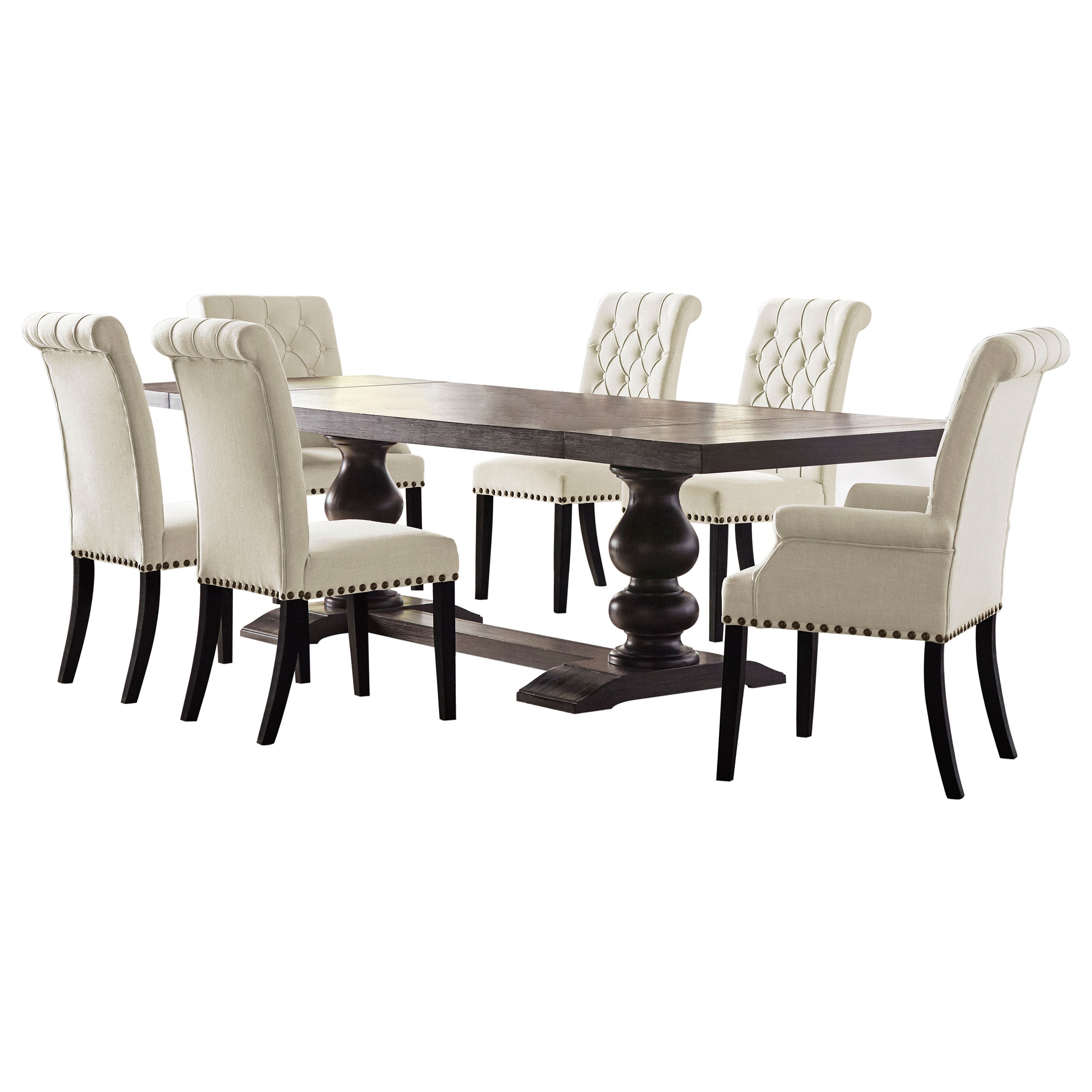 Phelps  Rectangular Dining Table Set Distressed Noir