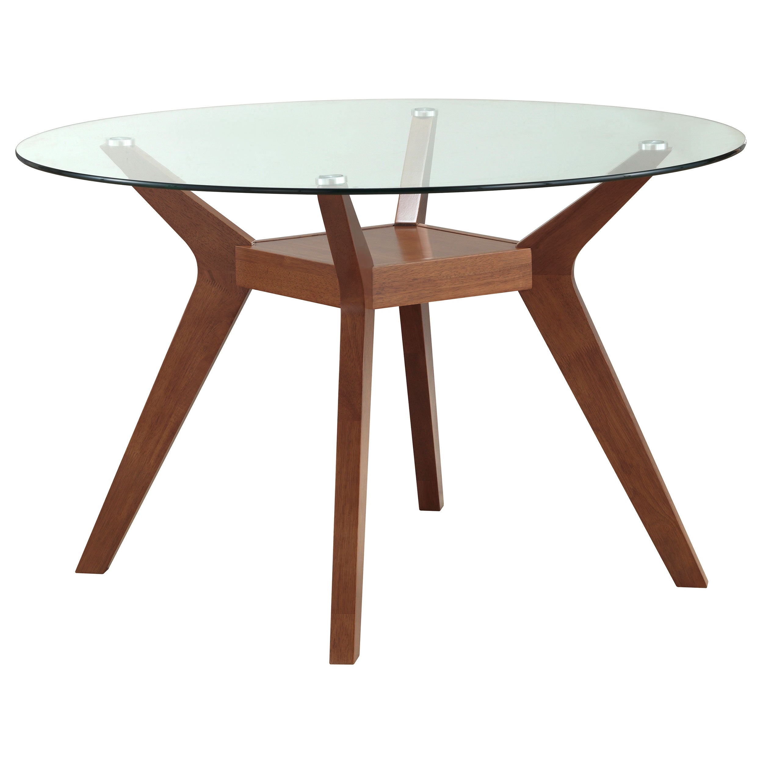 Paxton  Round Glass Top Dining Table Set Nutmeg