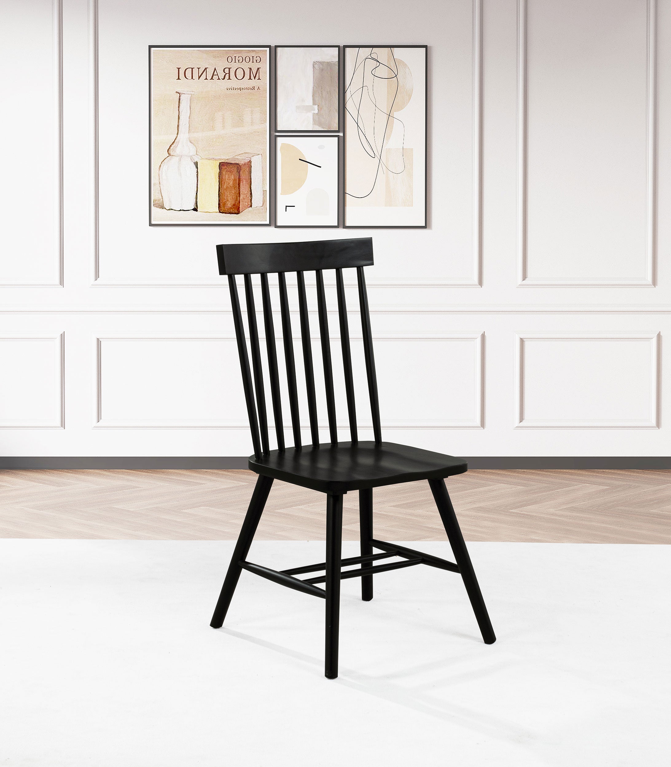 Andrews Windsor Spindle Dining Side Chair White (Set of 2)