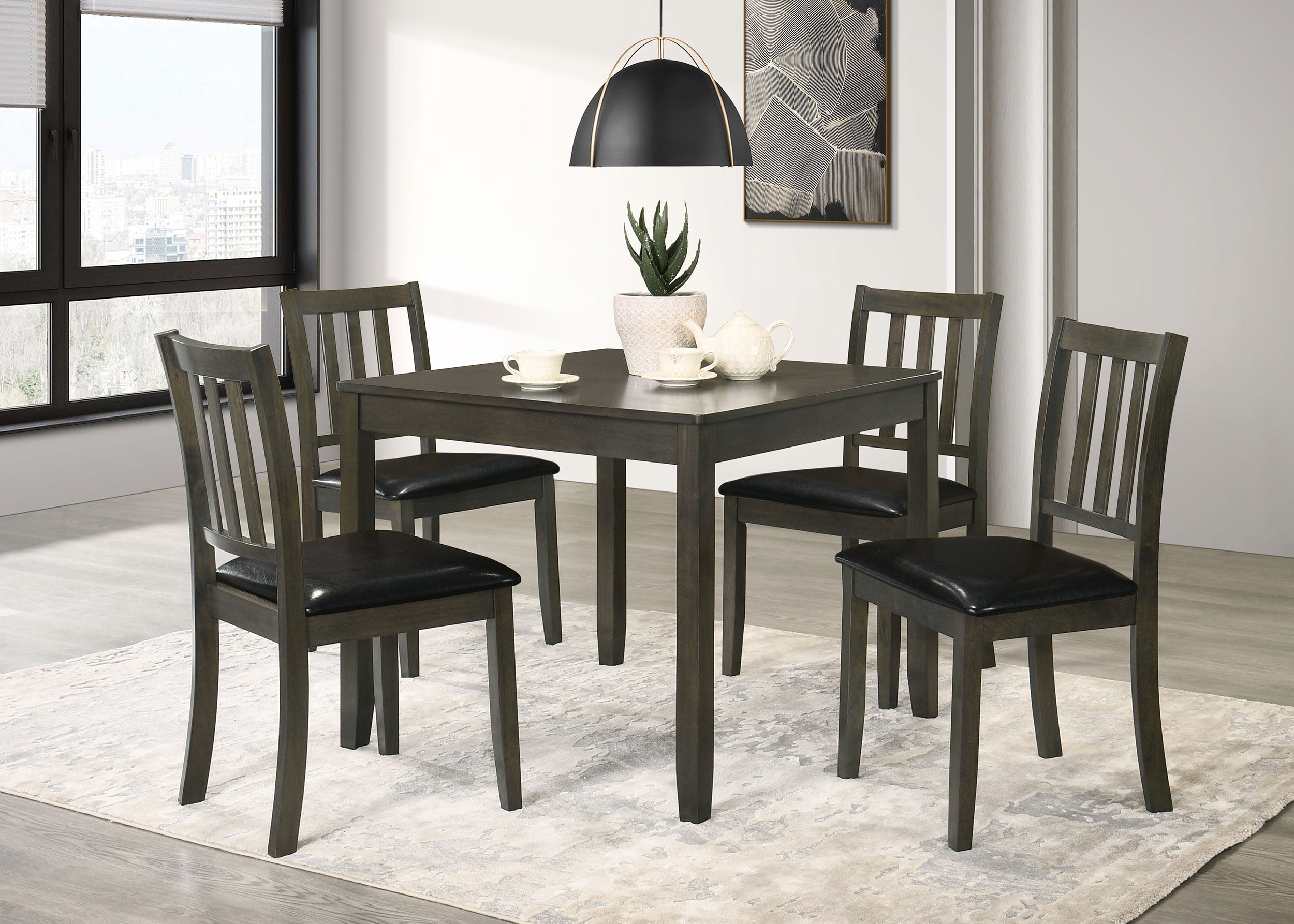 Parkwood  Square Dining Table Set Charcoal