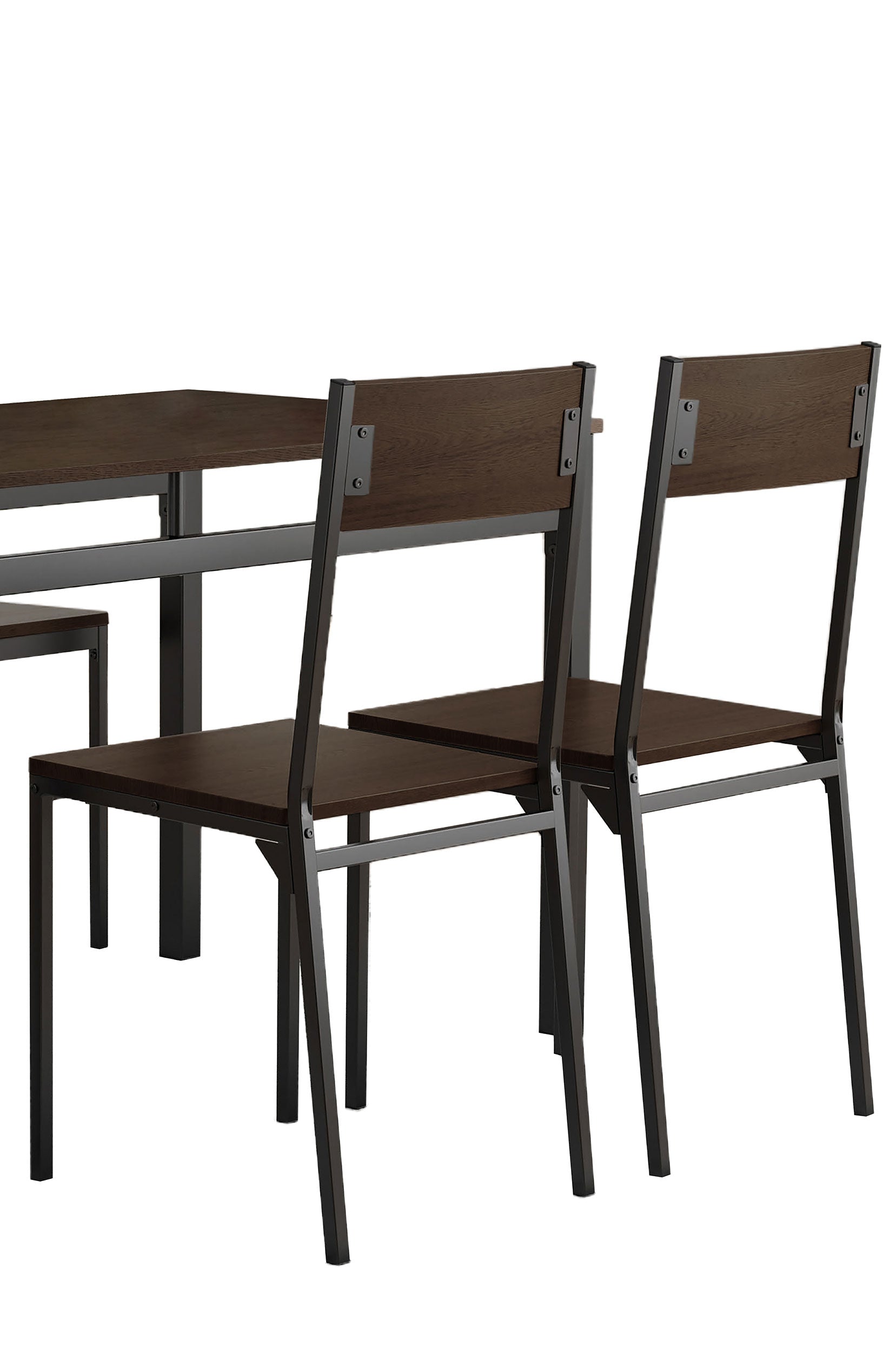 Lana  Rectangular Dining Set Dark Brown and Black