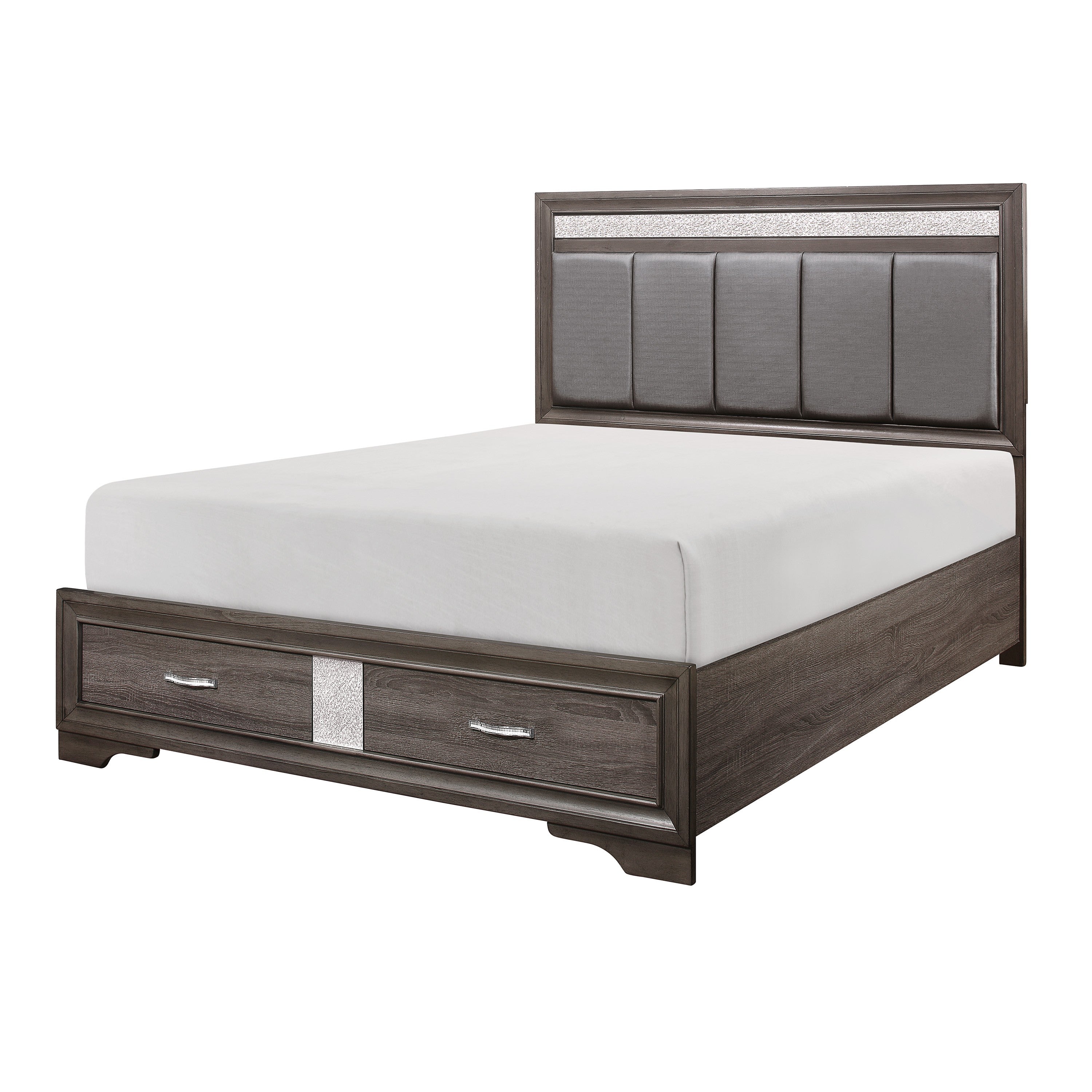 Luster Queen Platform Bed With Footboard Storage