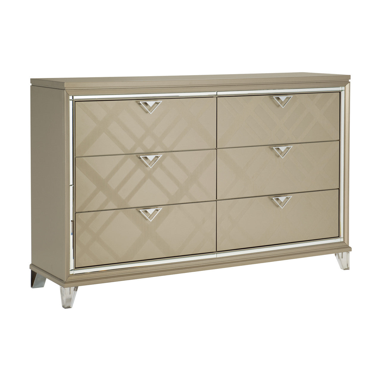 Bijou Dresser with Hidden Jewelry Drawers with Mirror