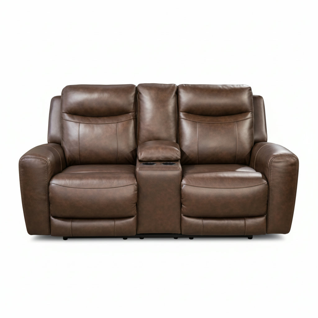 Gravier Power Reclining Loveseat/Console/Adjustable Headrest