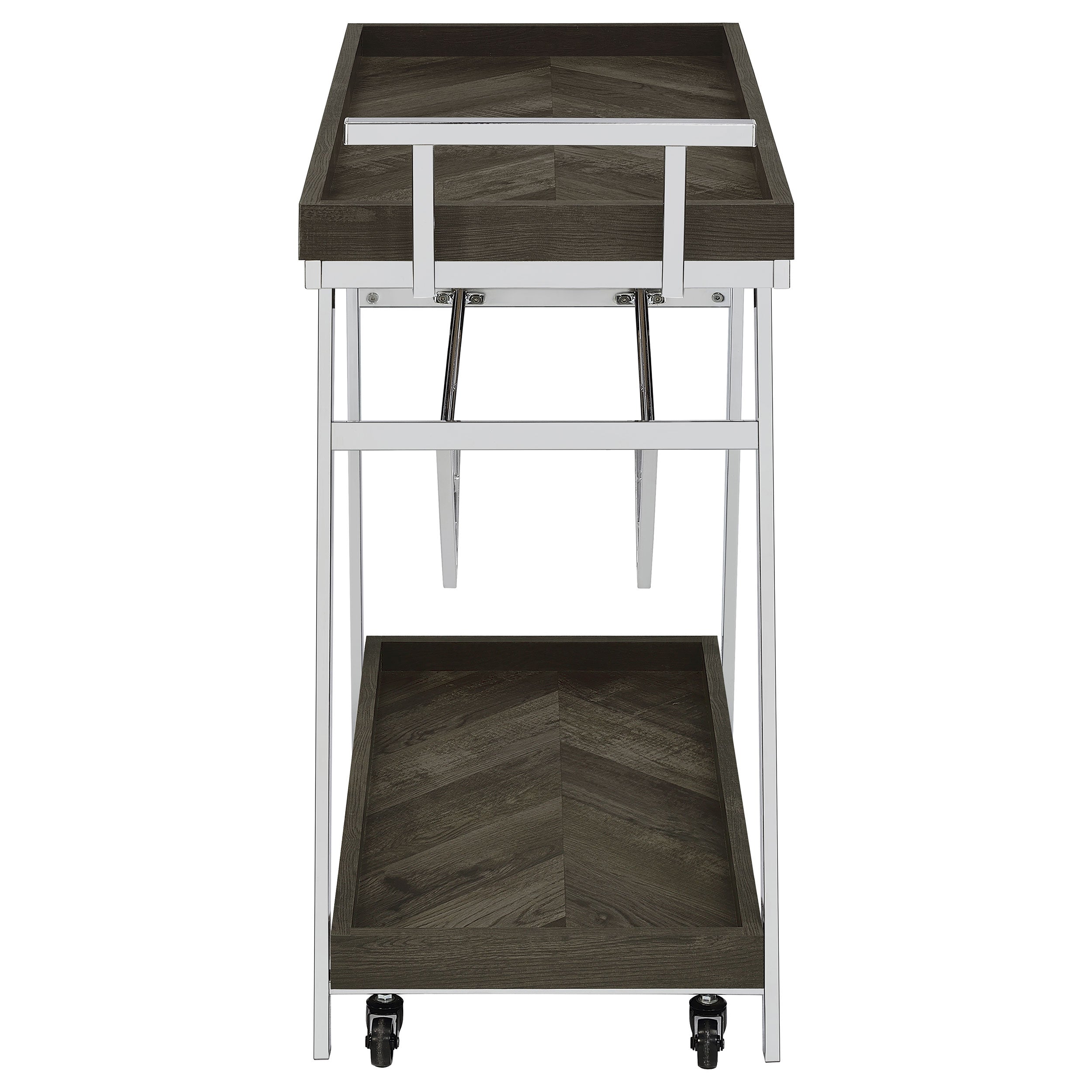 Kinney 1-drawer Engineered Wood Bar Cart White High Gloss