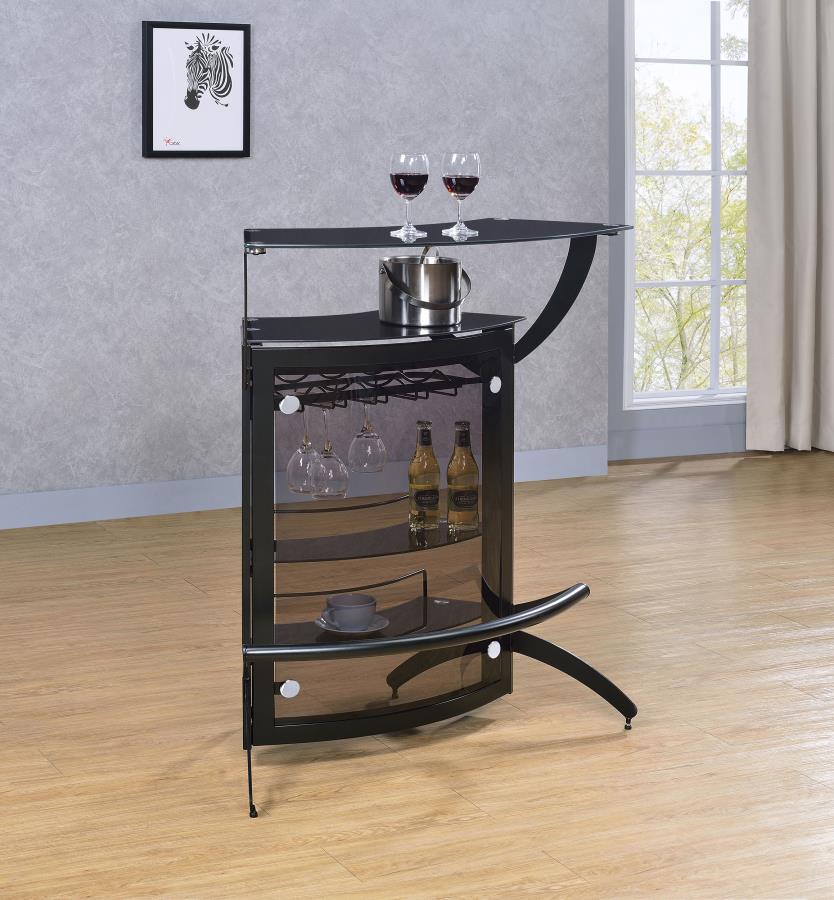 Dallas 2-shelf Curved Freestanding Home Bar Cabinet