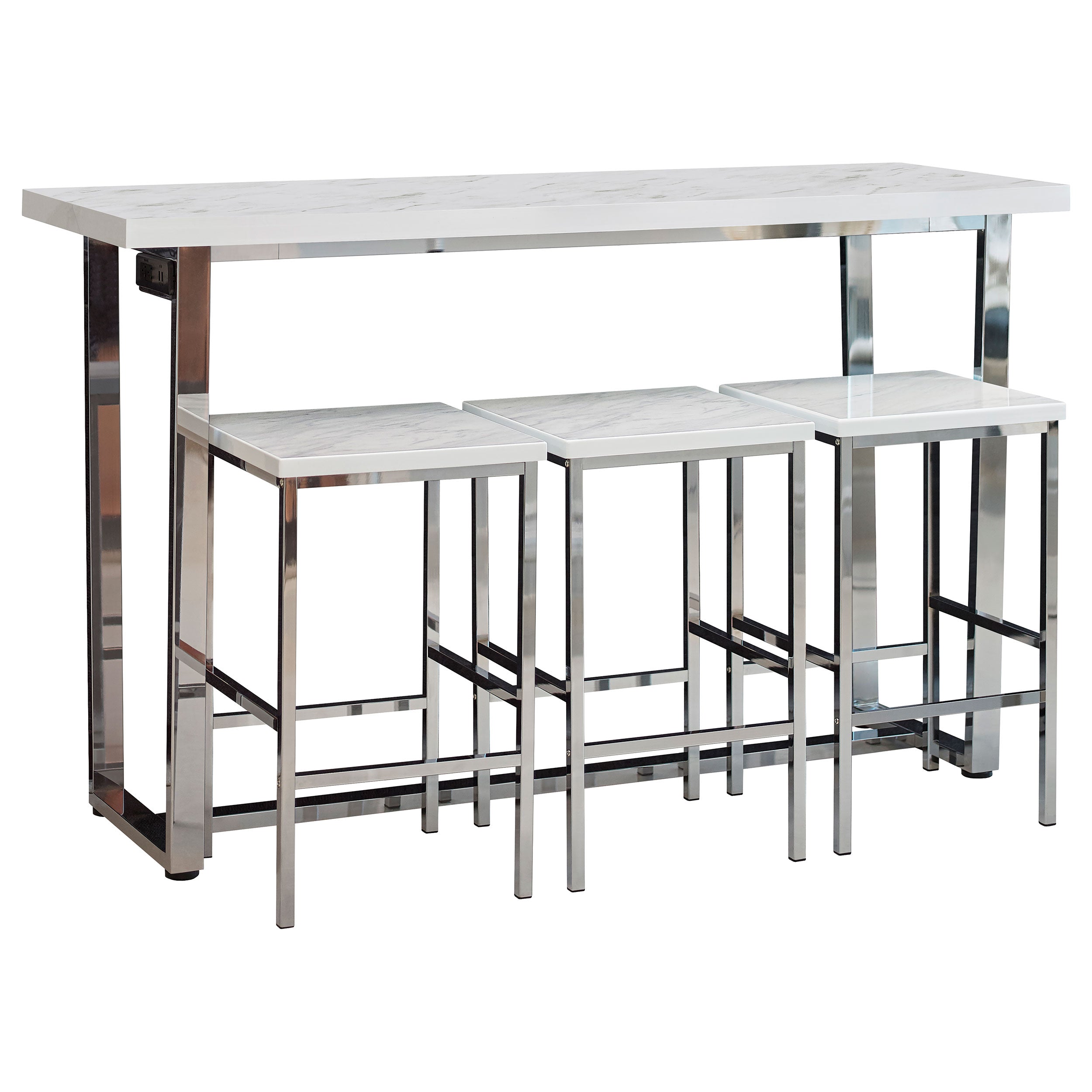 Marmot  Rectangular Counter Height Table Set Chrome