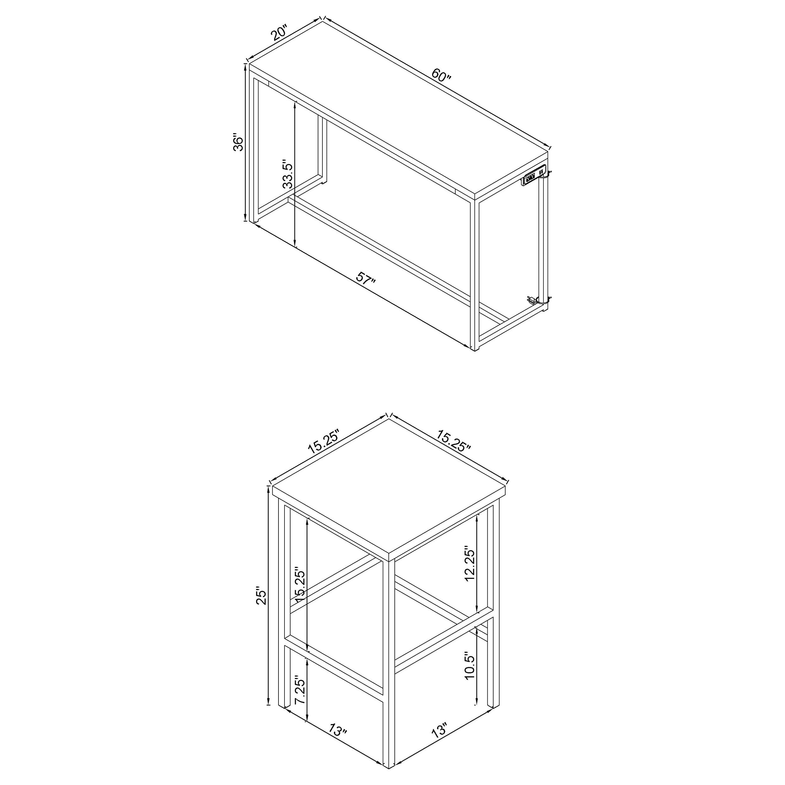 Cassidy  Counter Height Dining Table Set Dark Oak