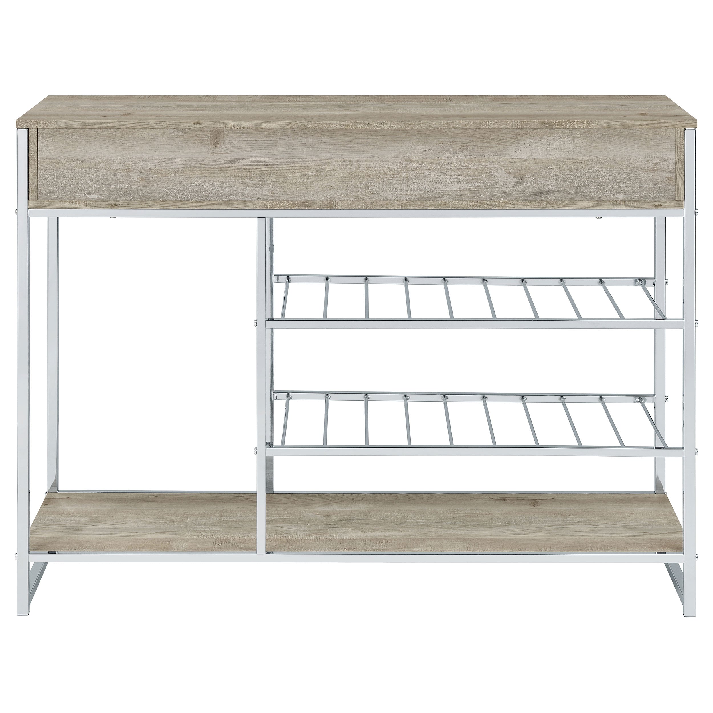 Melrose 2-drawer Home Bar Storage with Wine Rack Grey