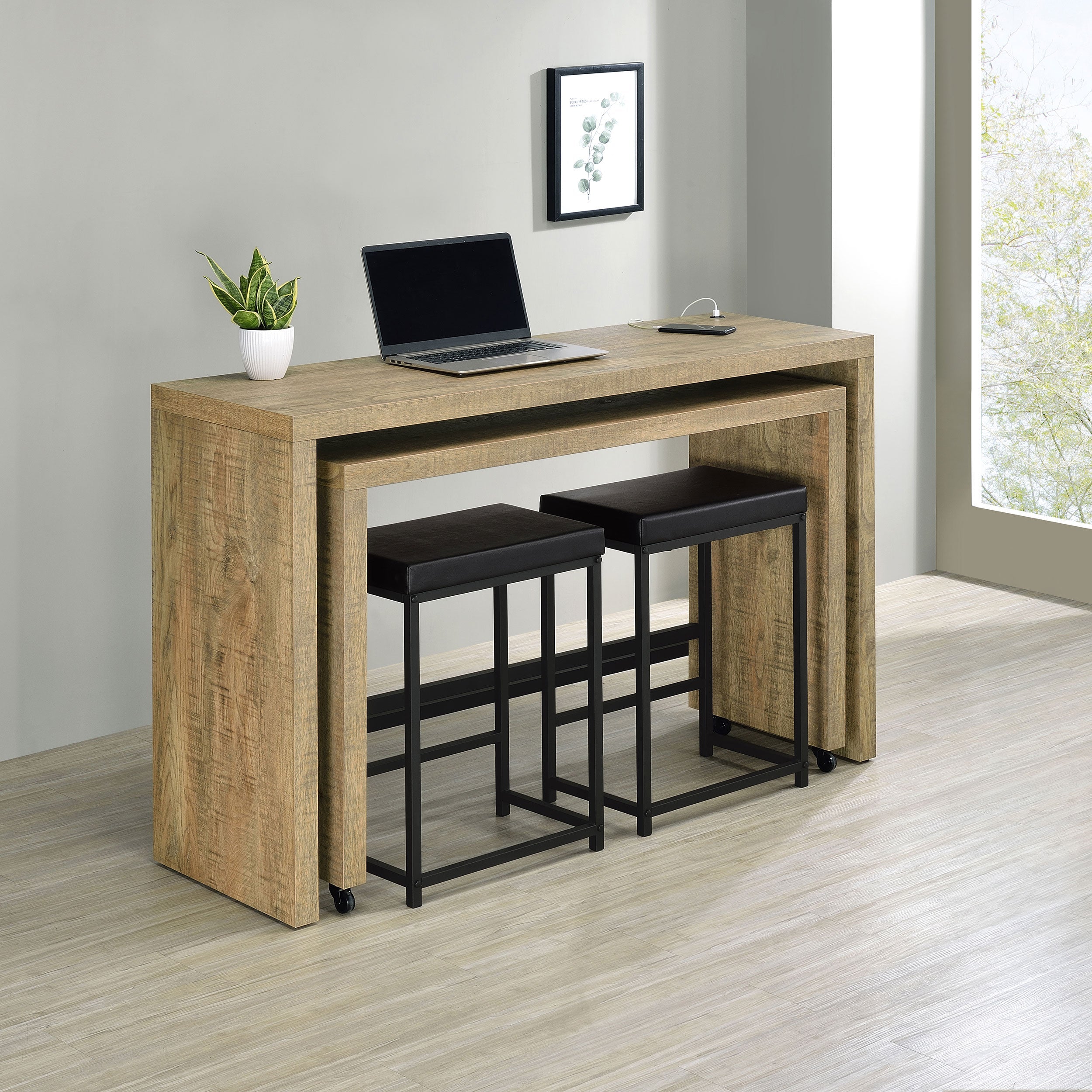 Davista  Counter Height Table Set Mango Brown