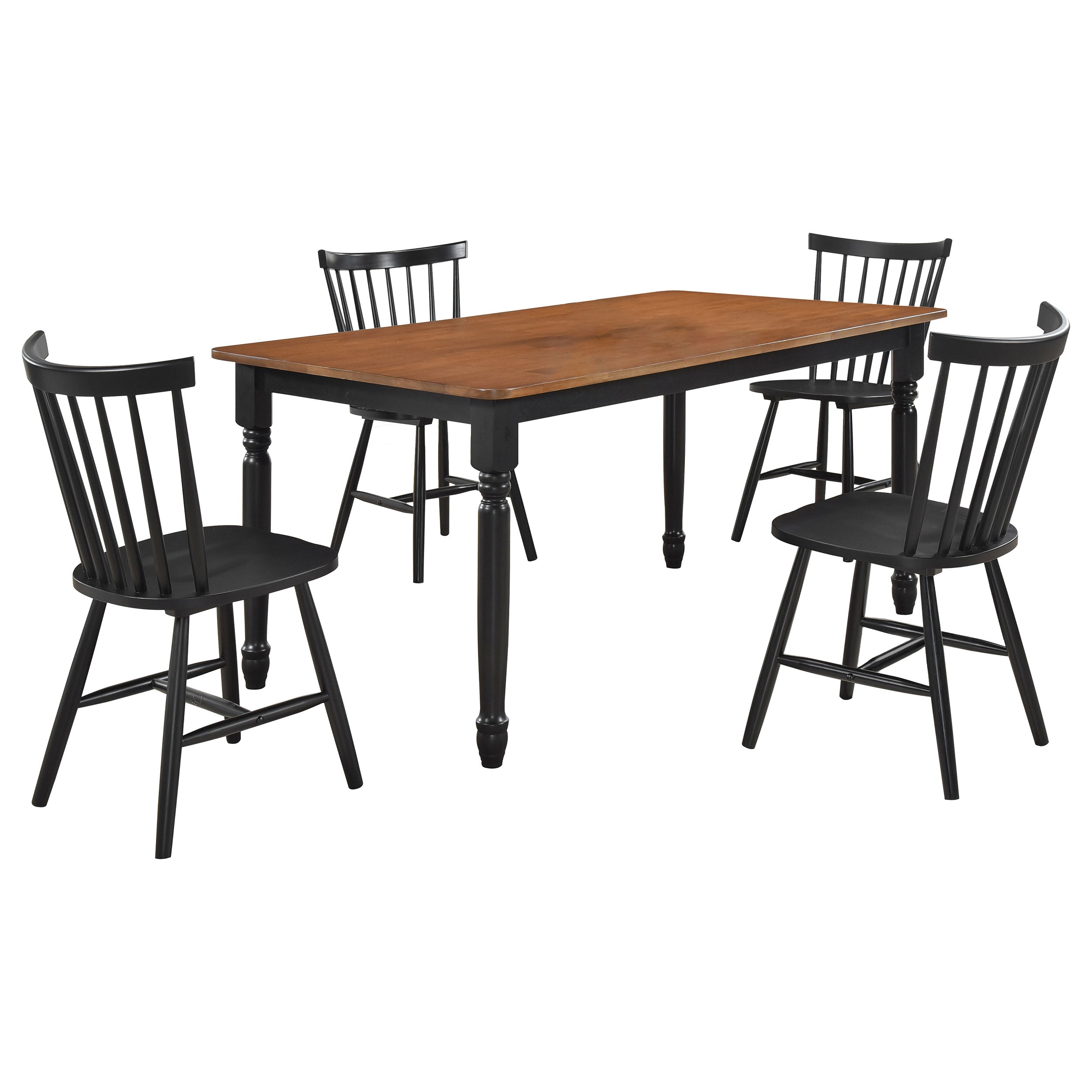 Hollyoak  Rectangular Dining Set Walnut and Black