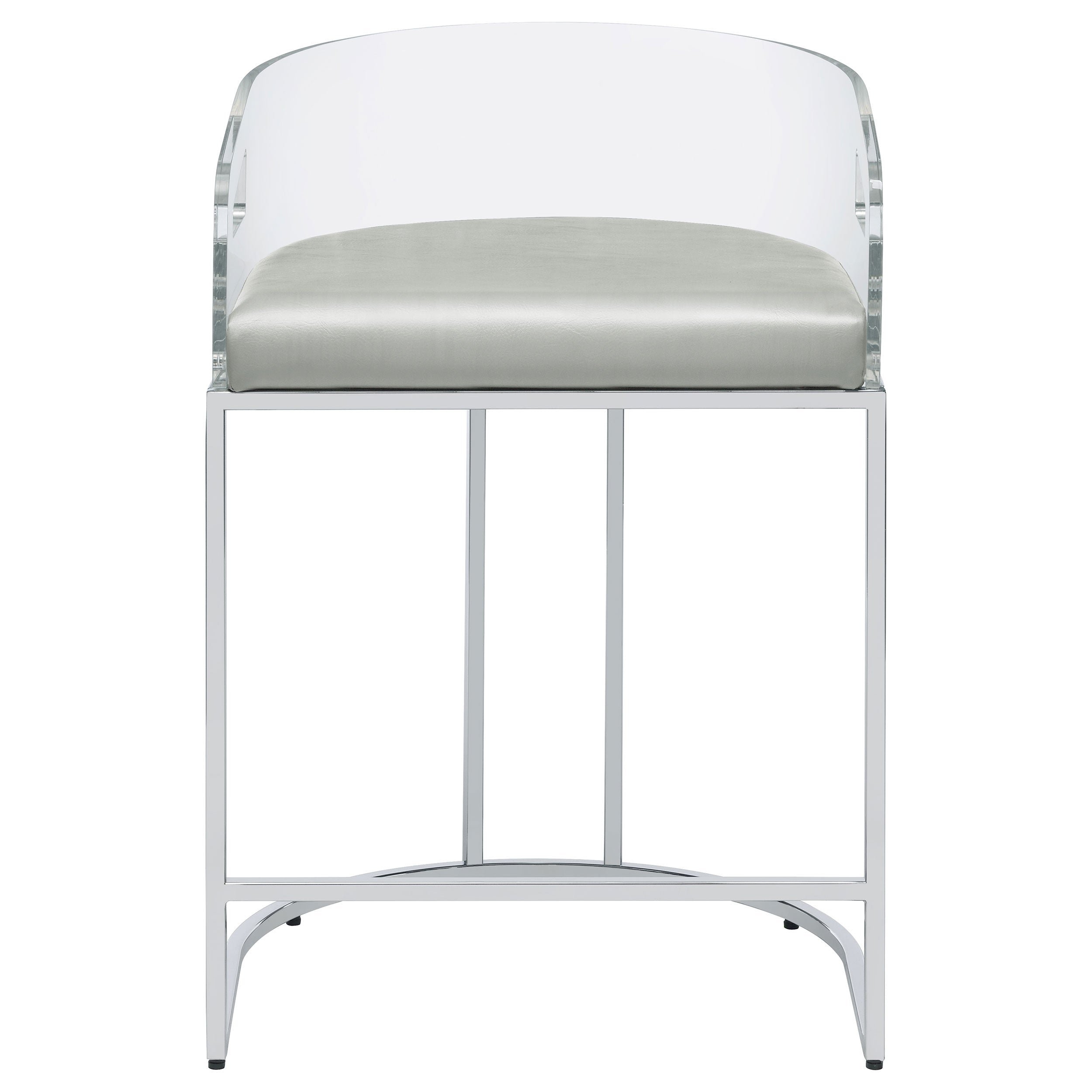 Thermosolis Clear Acrylic Bar Chair Chrome (Set of 2)