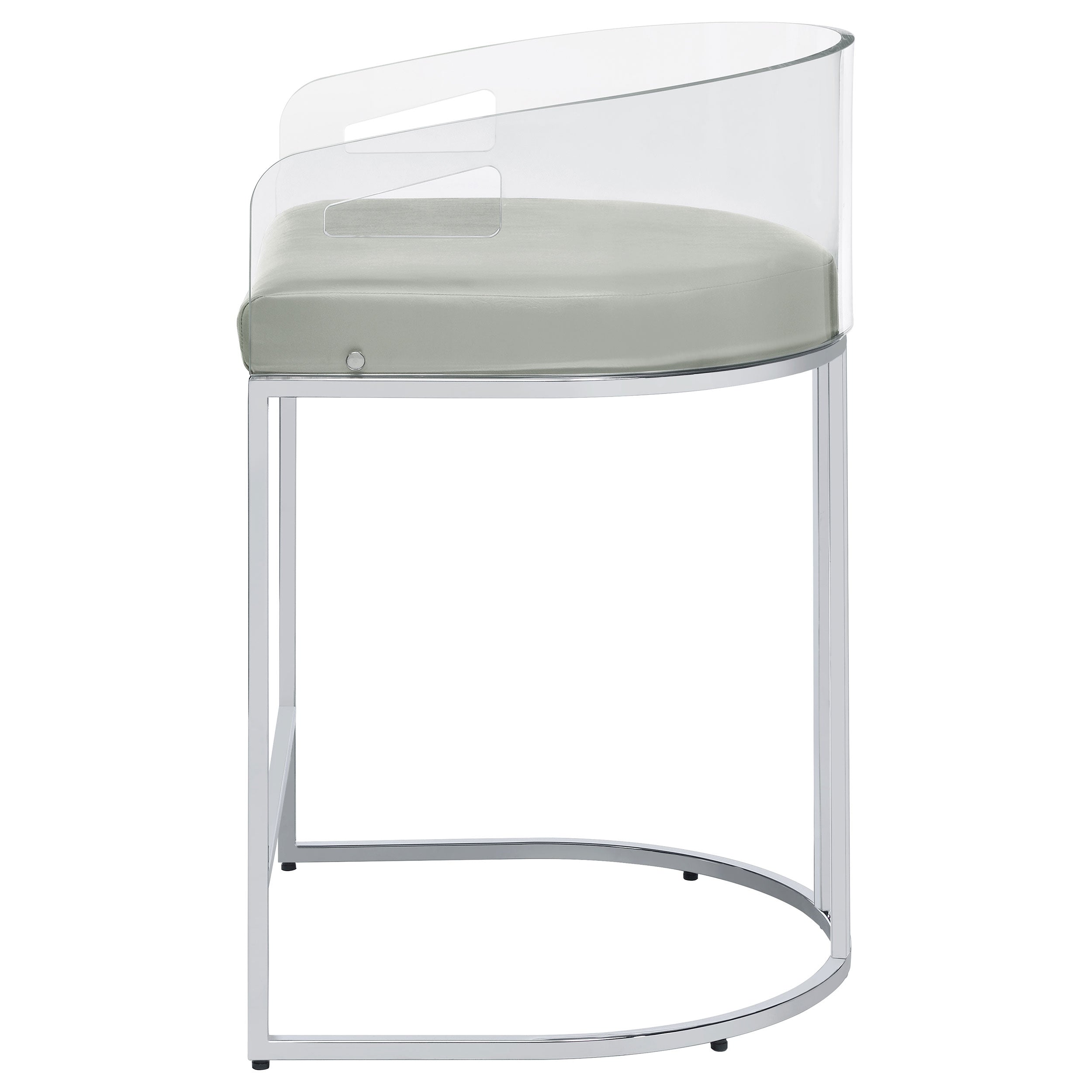 Thermosolis Clear Acrylic Bar Chair Chrome (Set of 2)