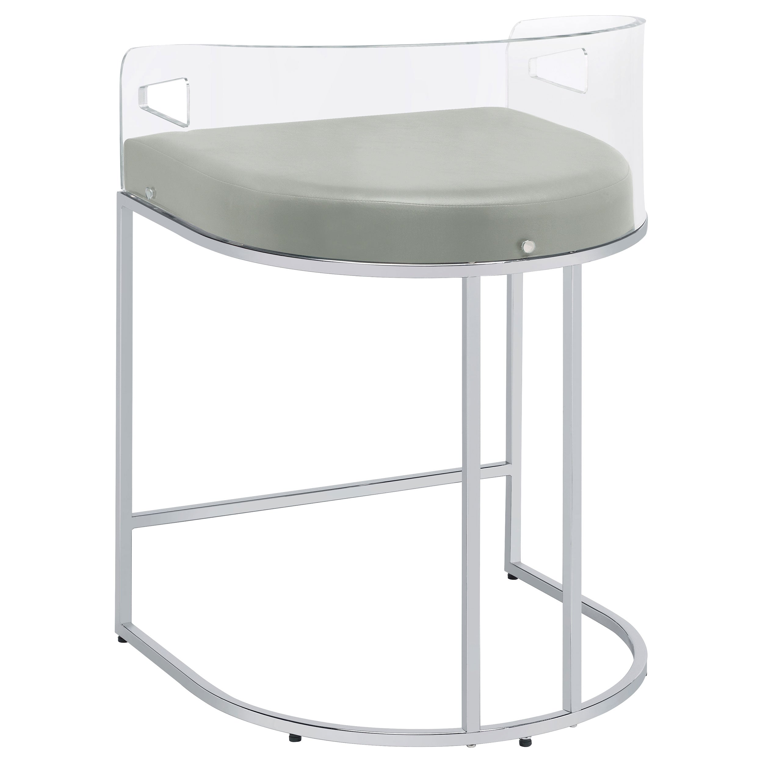 Thermosolis Clear Acrylic Bar Chair Chrome (Set of 2)
