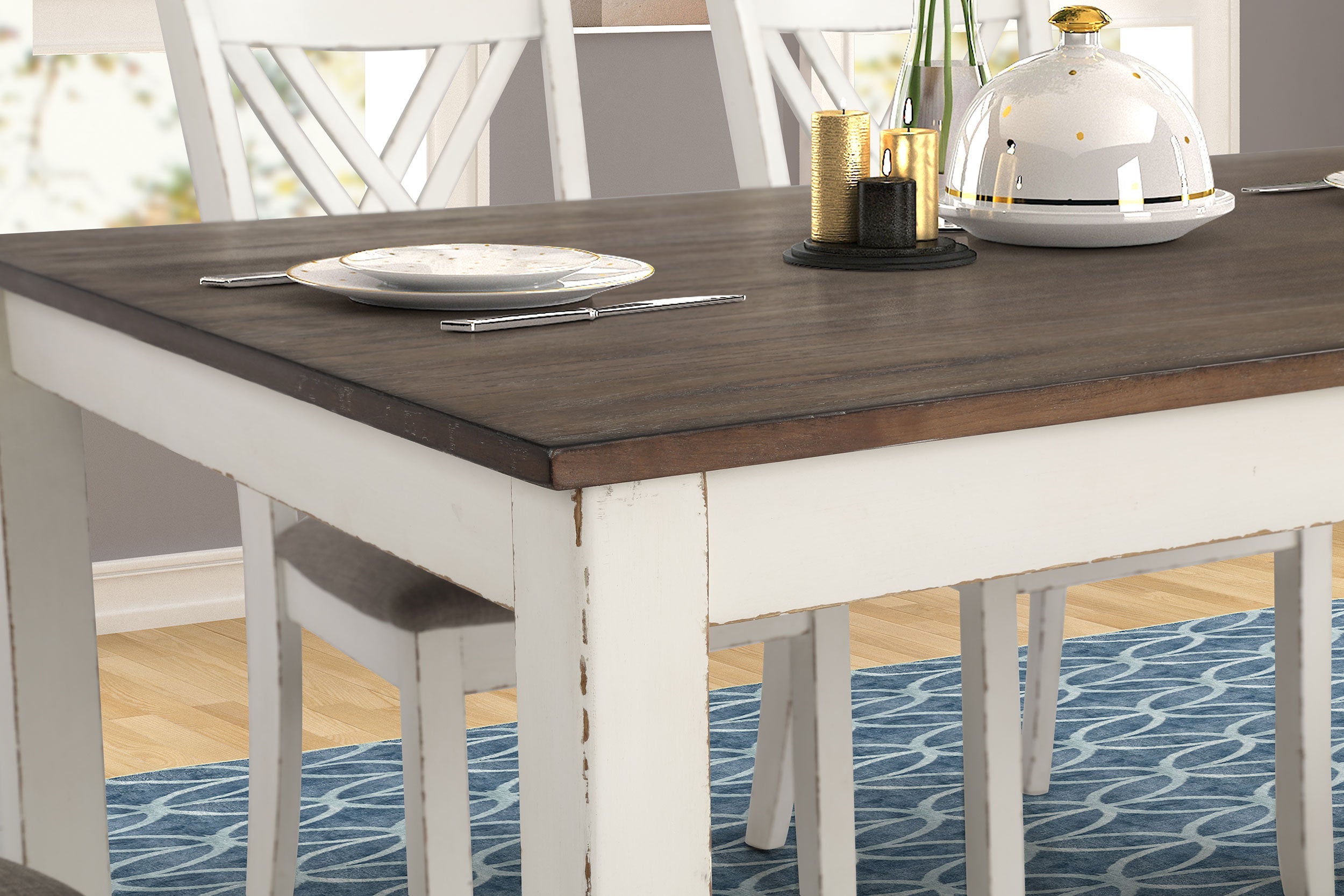 Fortress  Rectangular Dining Set Vintage Vanilla