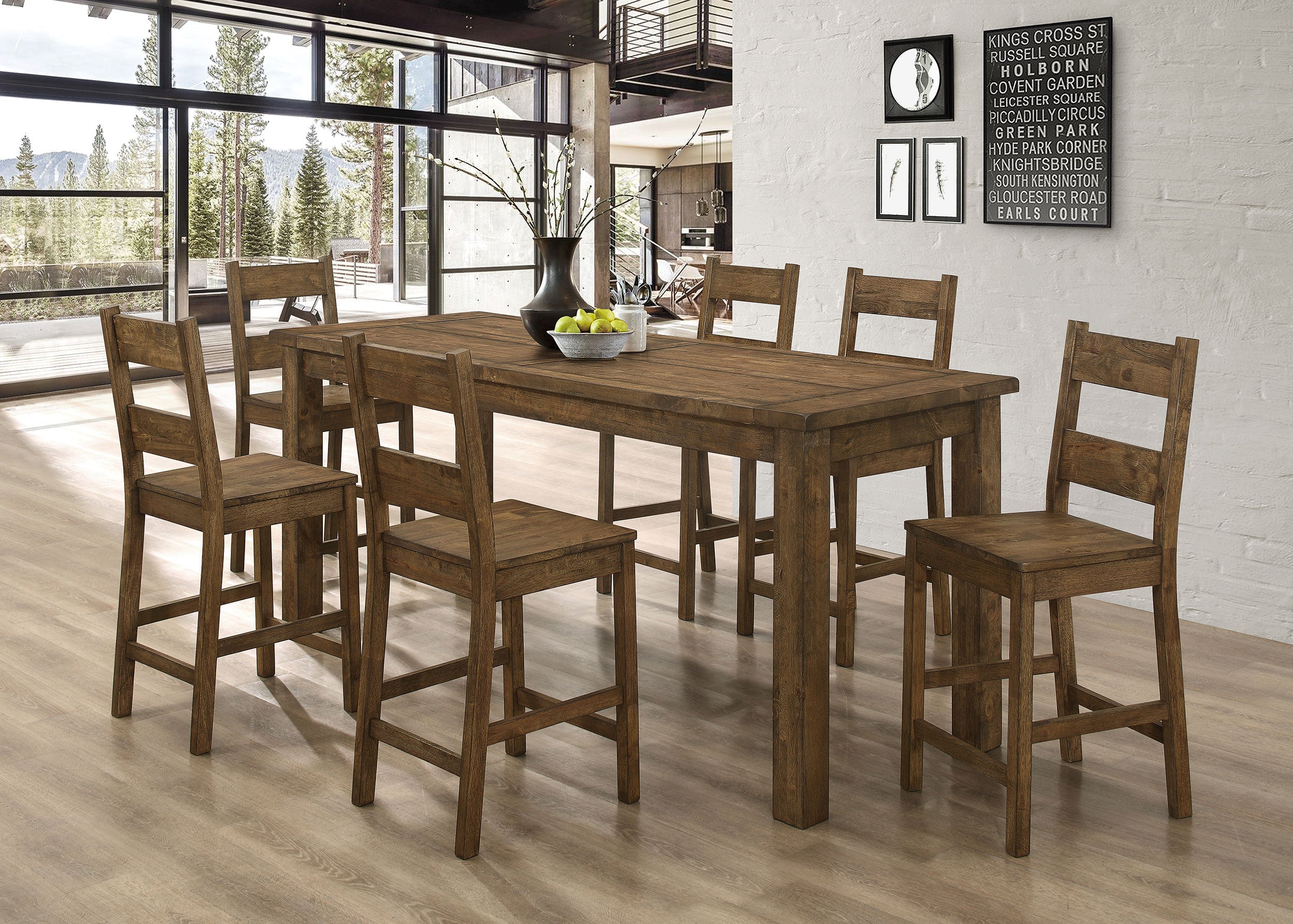 Coleman  Counter Height Dining Set Golden Brown