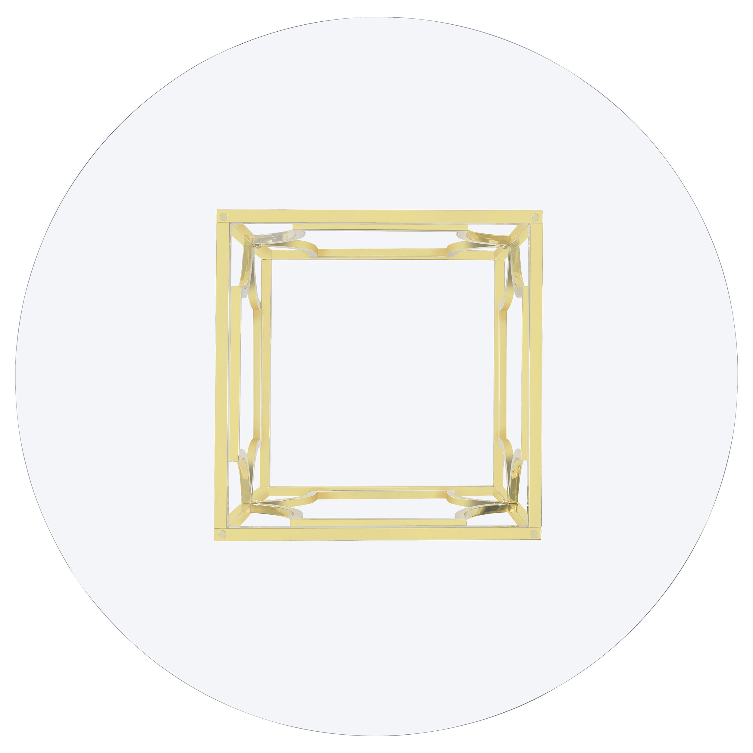 Starlight Round 54-inch Glass Top Metal Dining Table Brass