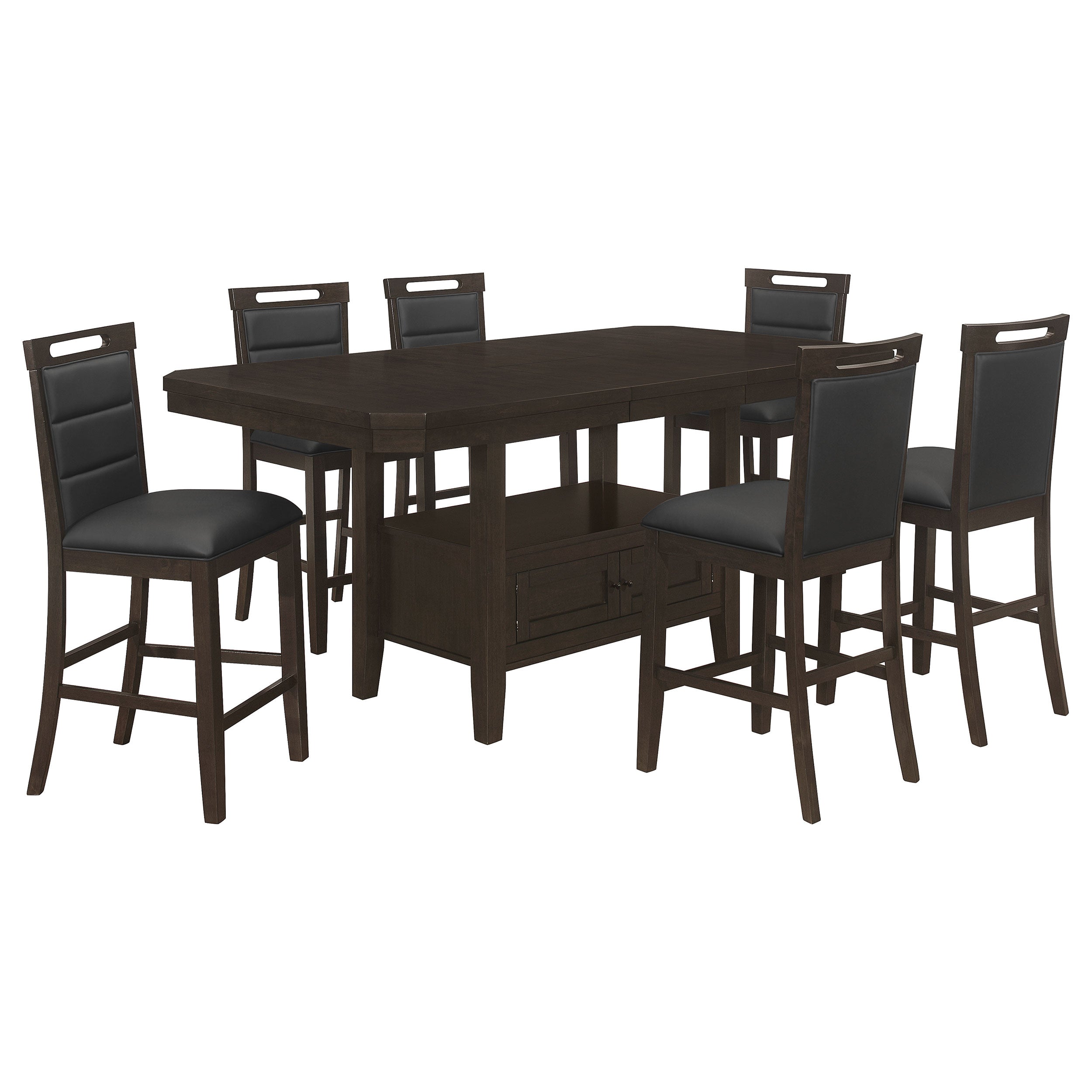 Prentiss  Butterfly Leaf Dining Table Set Cappuccino